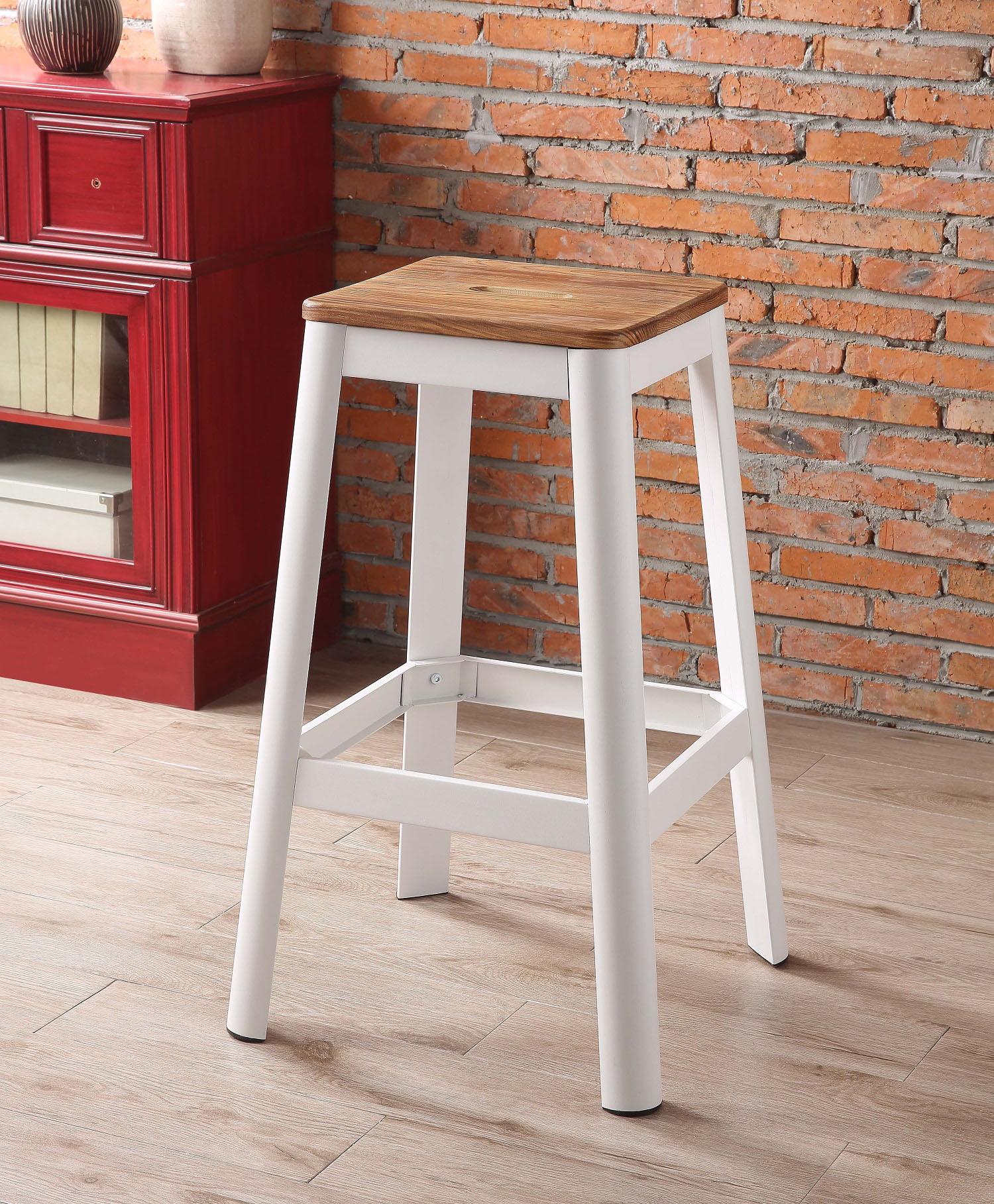 Jacotte Natural & White Bar Stool (1Pc) - Ideal Furniture (Fresno,CA)