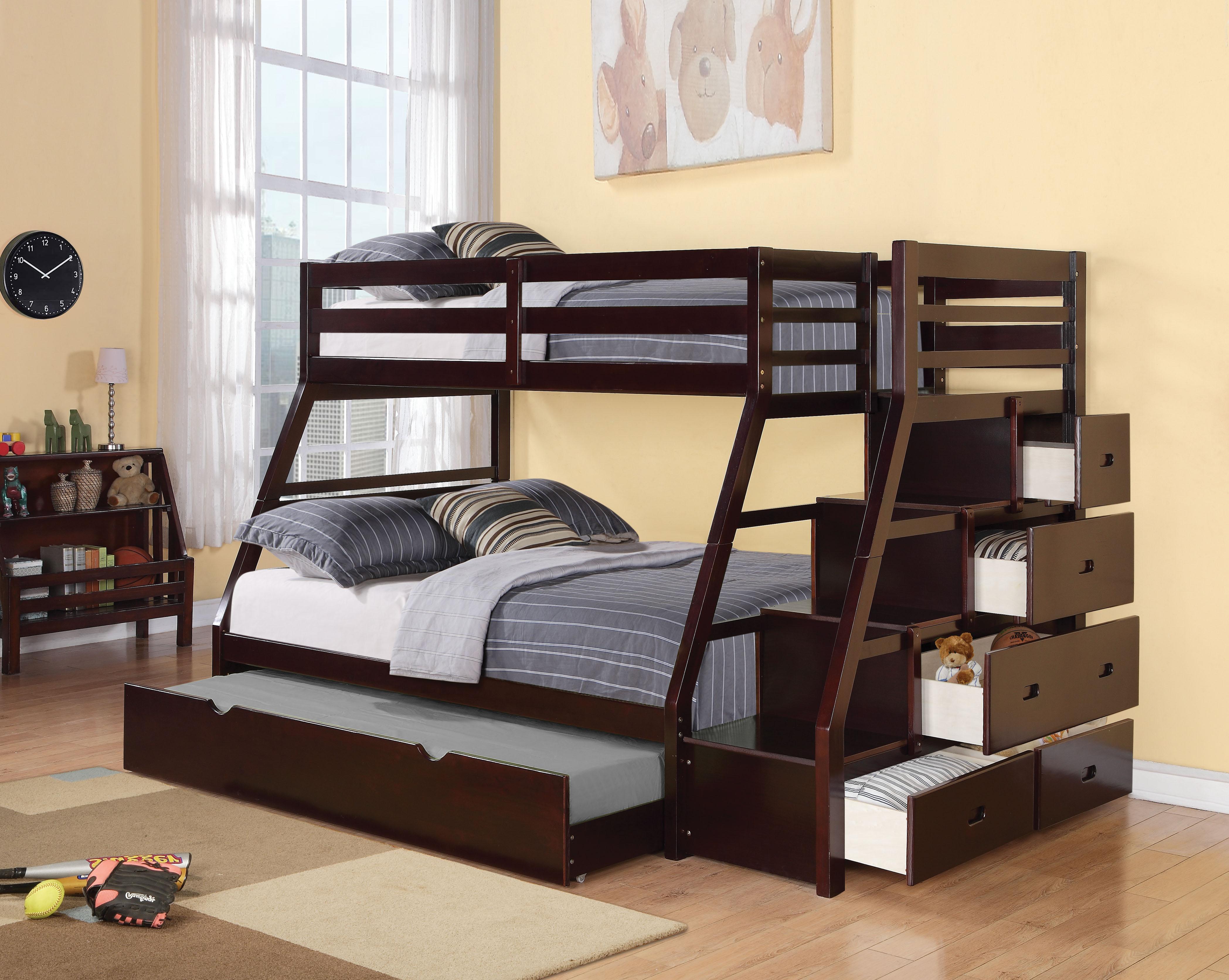 Jason Espresso Bunk Bed (Twin/Full) - Ideal Furniture (Fresno,CA)