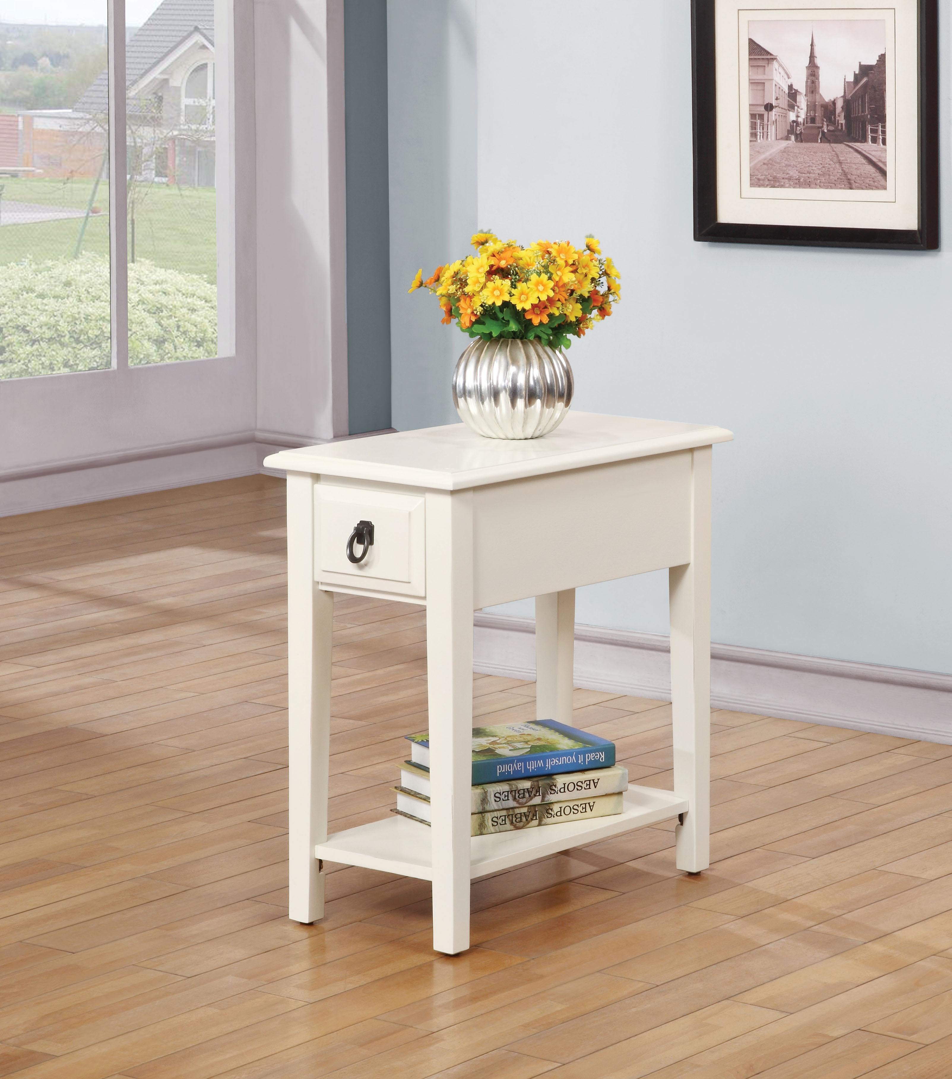 Jeana White Side Table - Ideal Furniture (Fresno,CA)