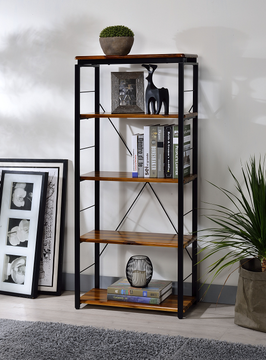 Jurgen Oak & Black Bookshelf - Ideal Furniture (Fresno,CA)