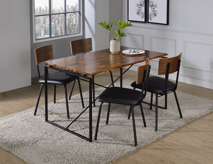 Jurgen Oak & Black Dining Table - Ideal Furniture (Fresno,CA)