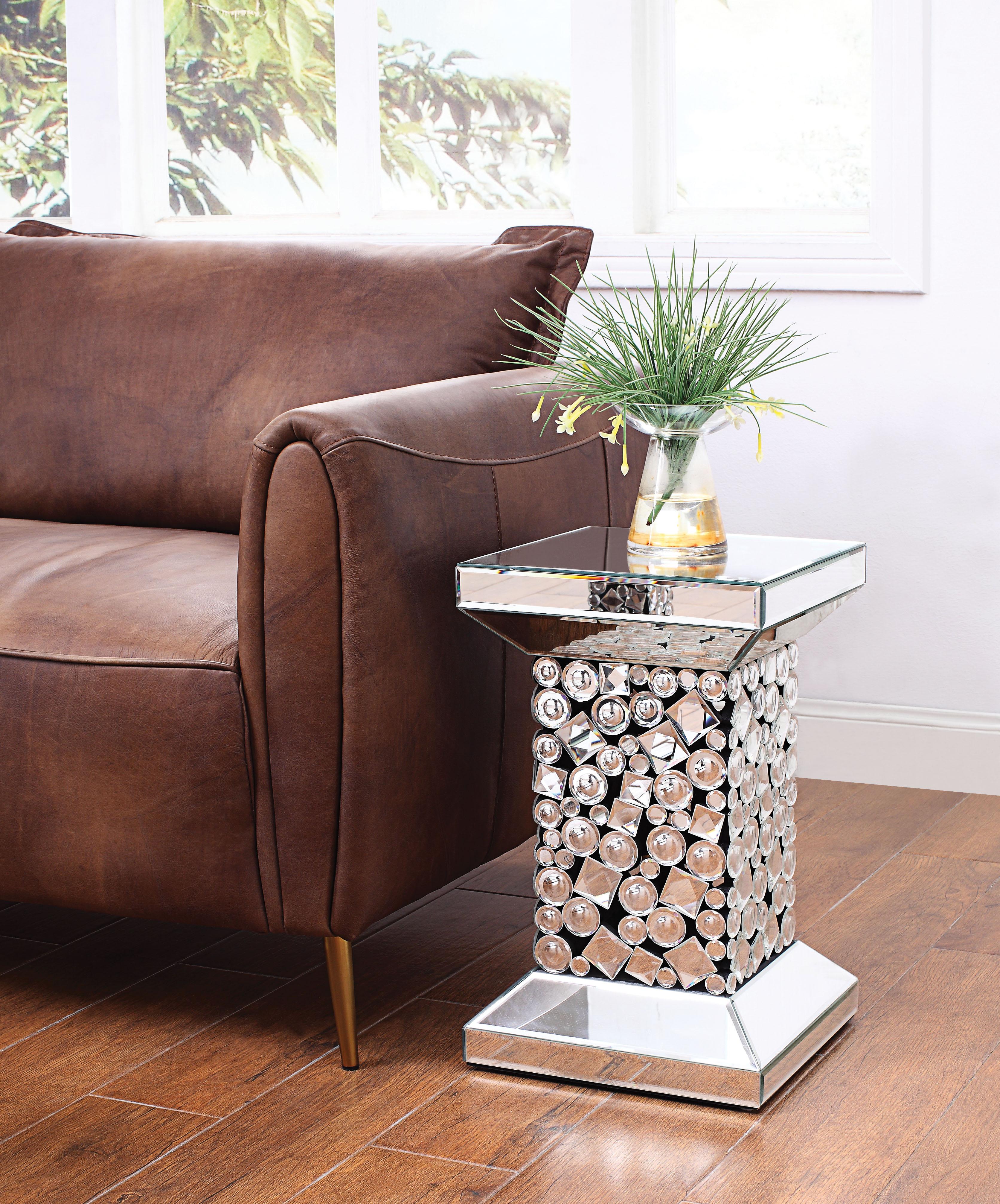 Kachina Mirrored & Faux Gems End Table - Ideal Furniture (Fresno,CA)