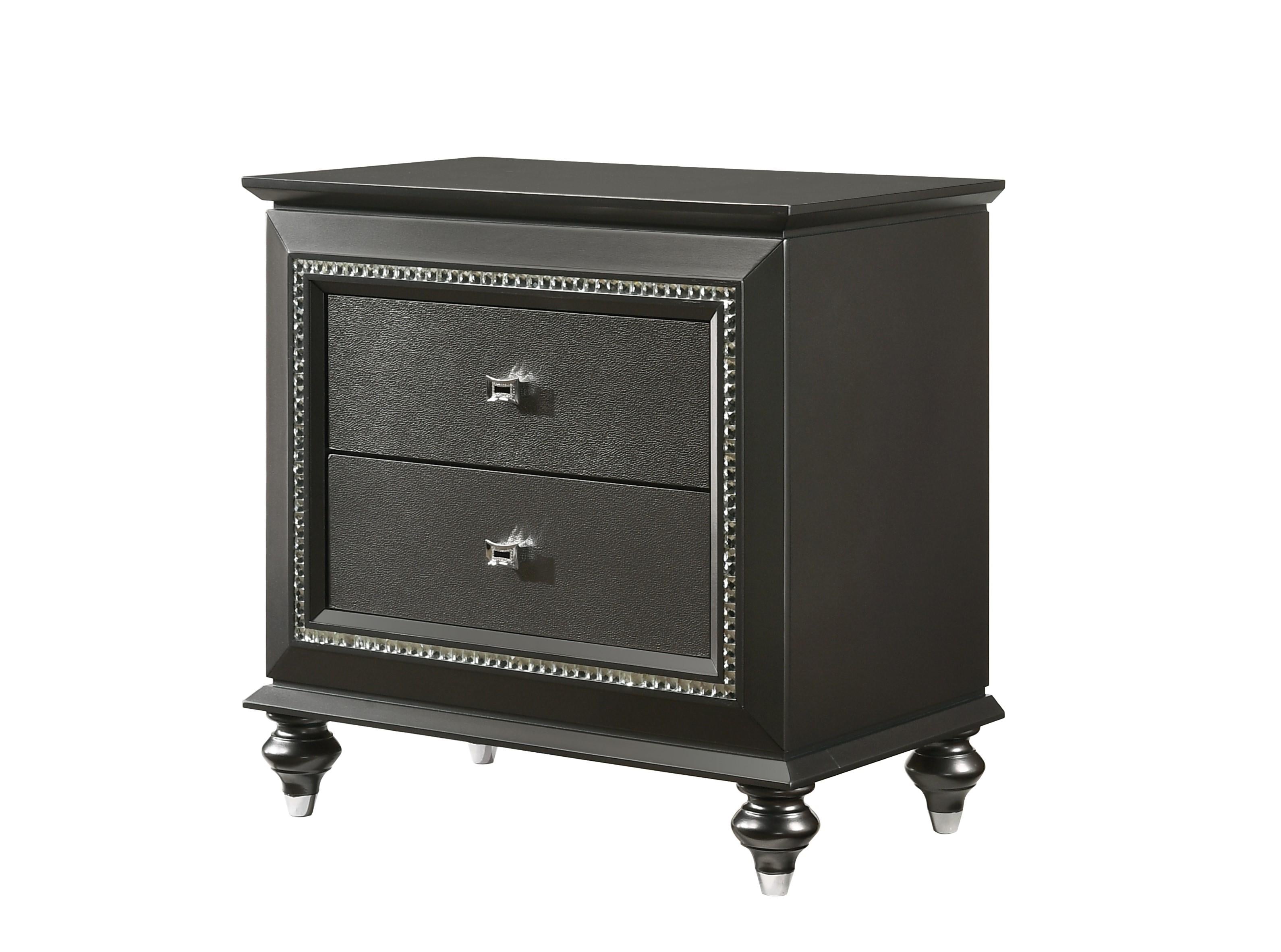 Kaitlyn Metallic Gray Nightstand - Ideal Furniture (Fresno,CA)