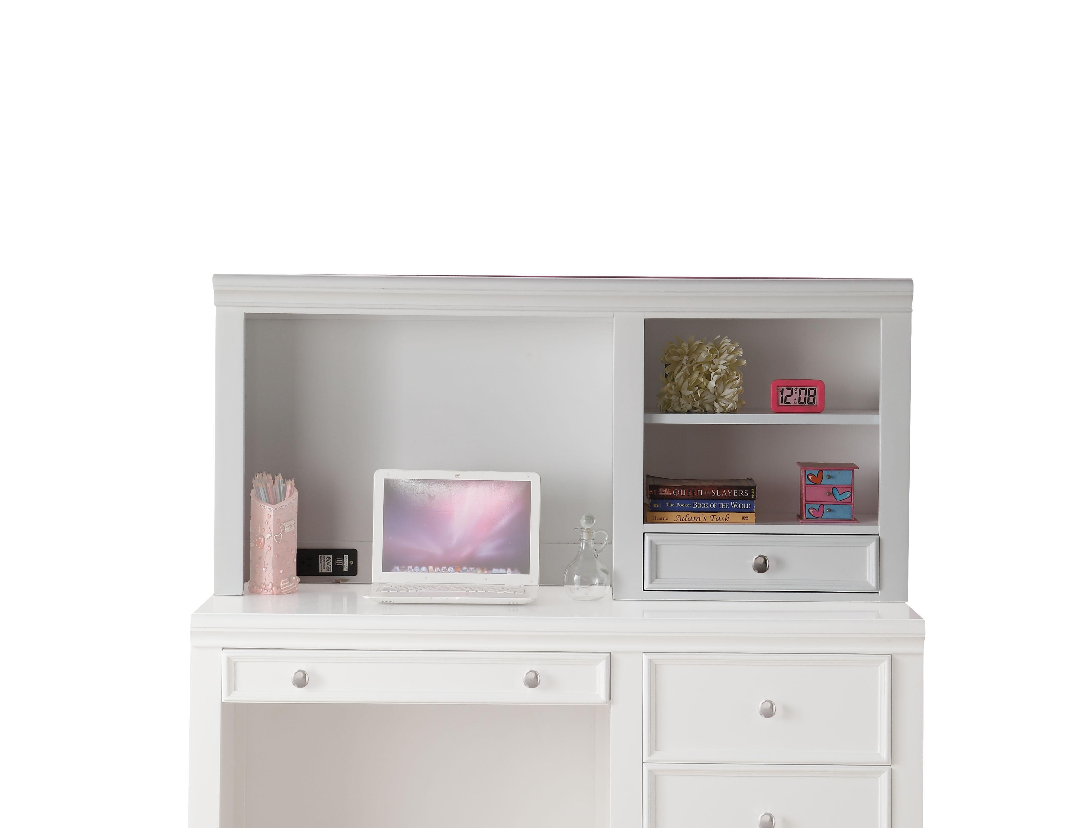 Lacey White Computer Hutch - Ideal Furniture (Fresno,CA)