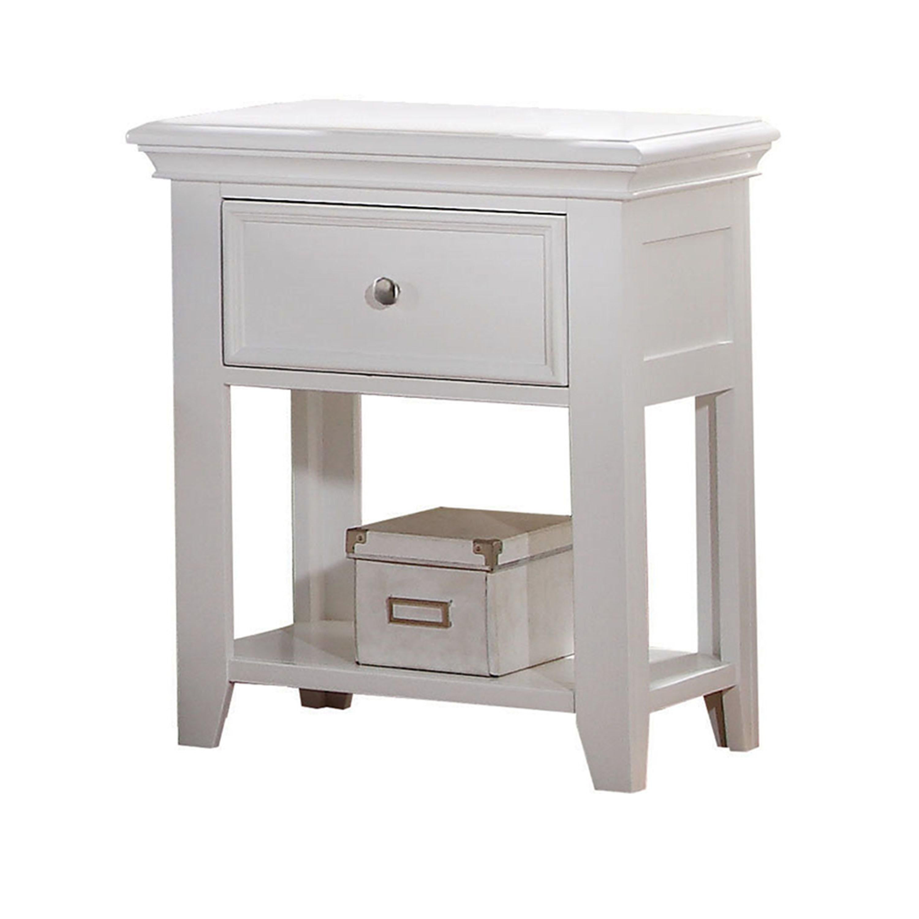 Lacey White Nightstand (1 DRAWER) - Ideal Furniture (Fresno,CA)