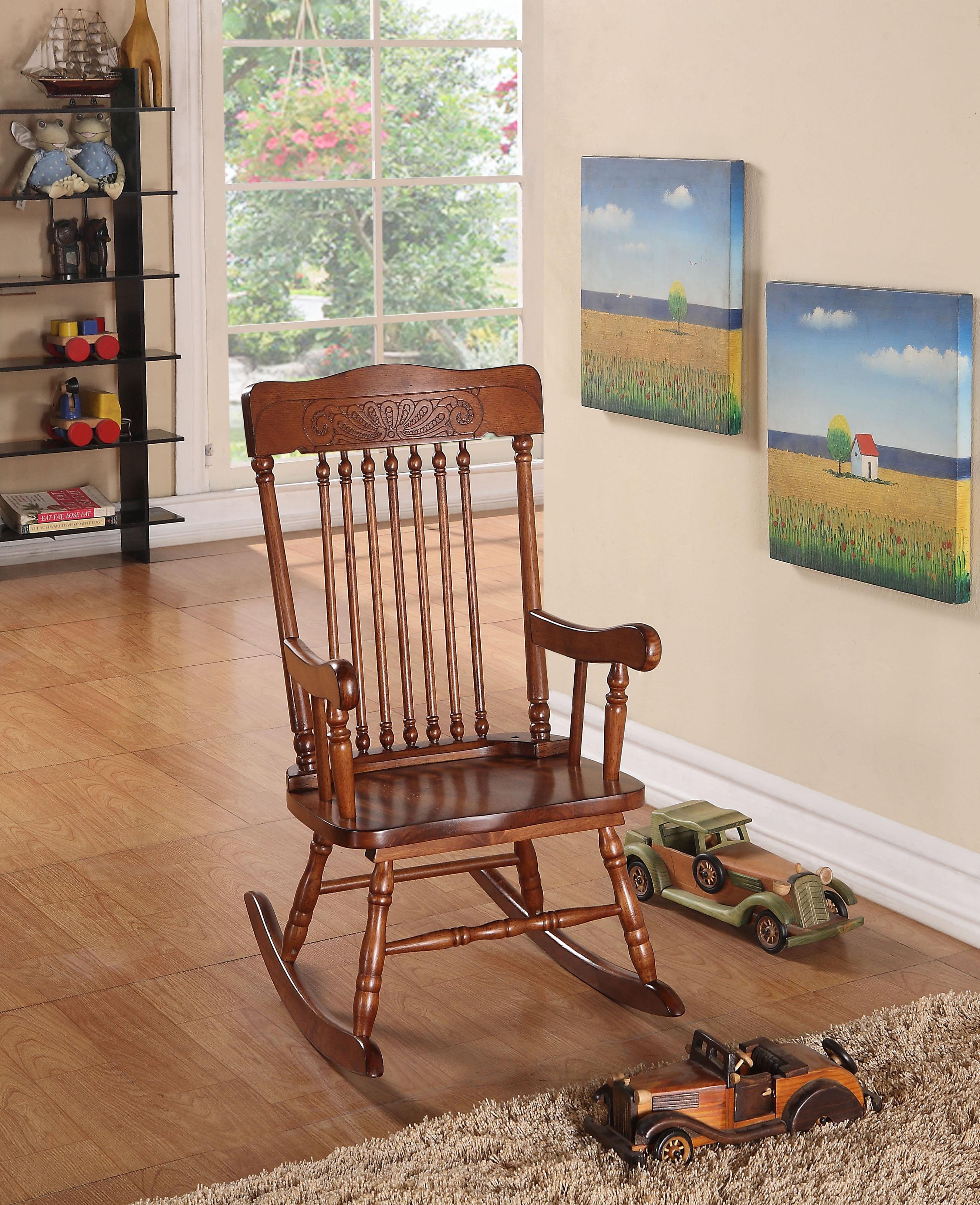 Kloris Tobacco Youth Rocking Chair - Ideal Furniture (Fresno,CA)