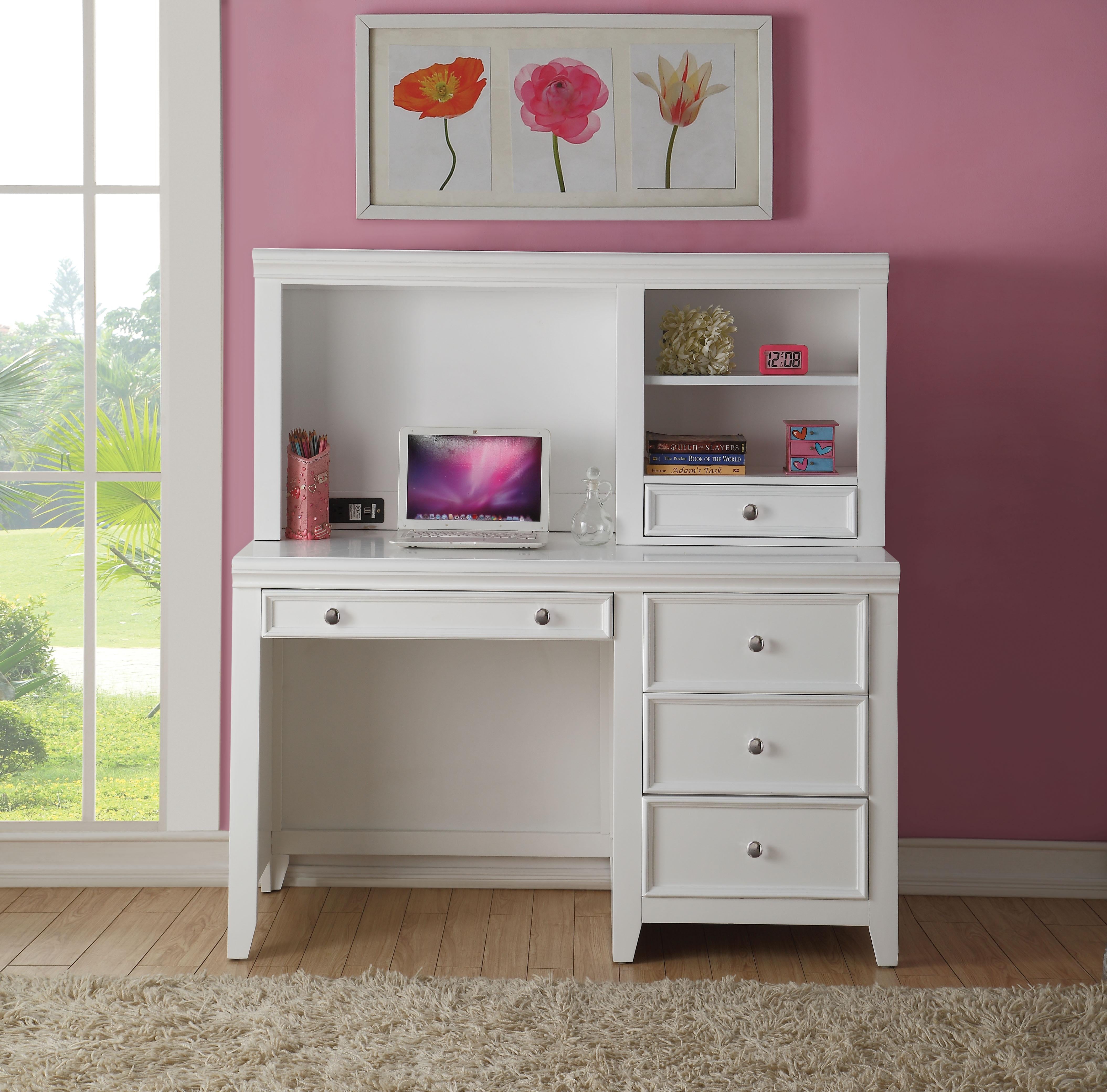 Lacey White Computer Desk - Ideal Furniture (Fresno,CA)