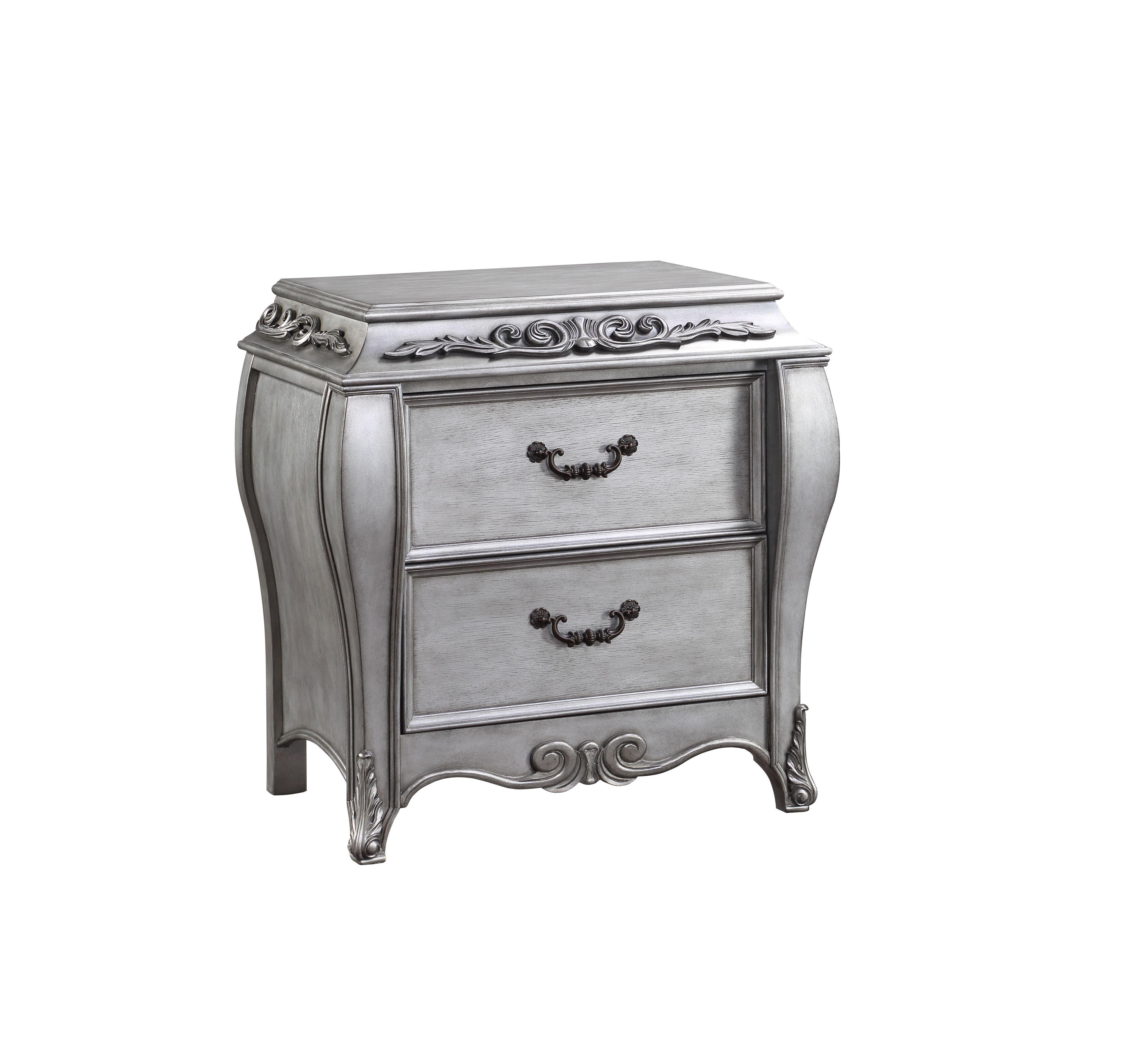 Leonora Vintage Platinum Nightstand - Ideal Furniture (Fresno,CA)