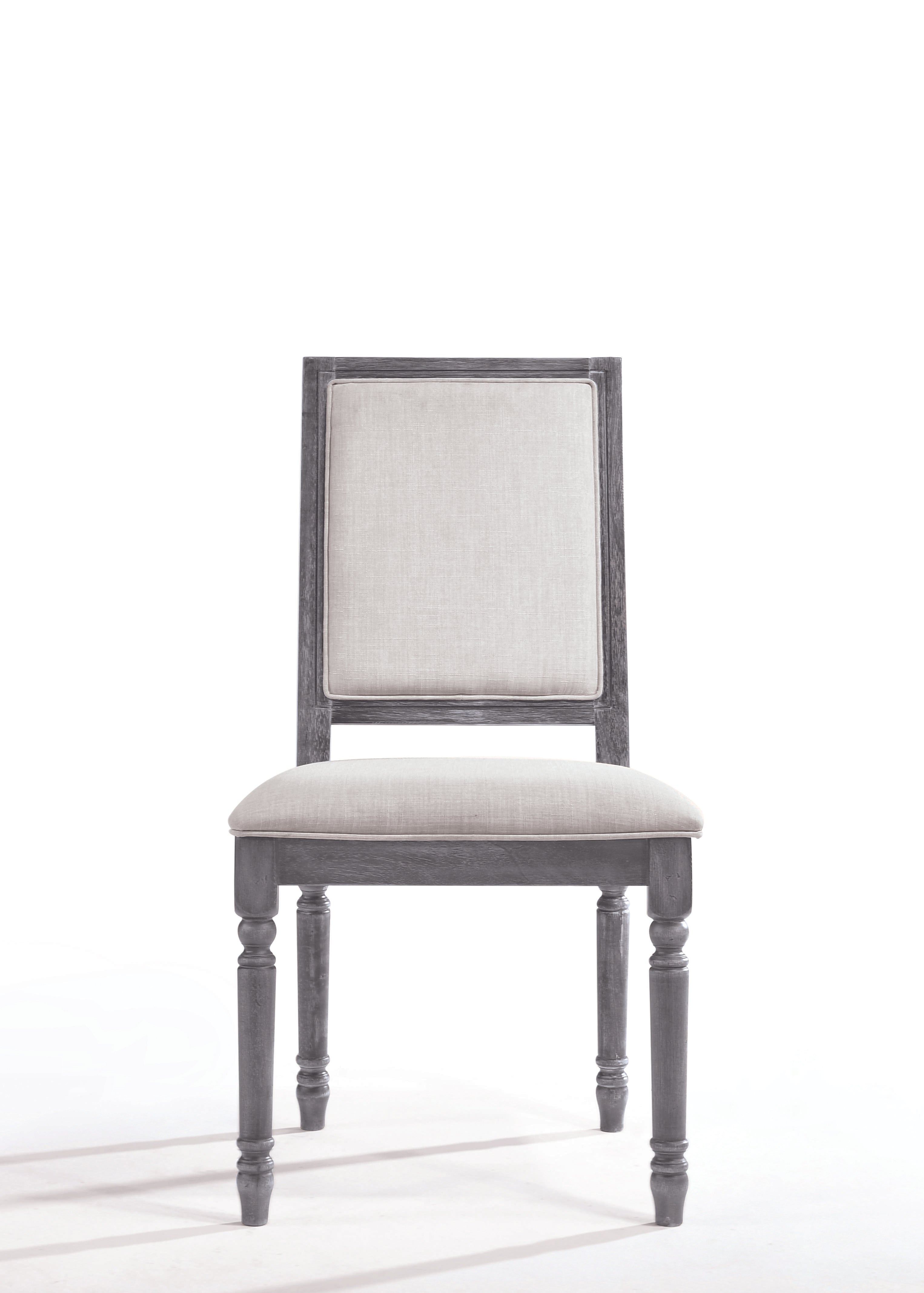Leventis Cream Linen & Weathered Gray Side Chair - Ideal Furniture (Fresno,CA)