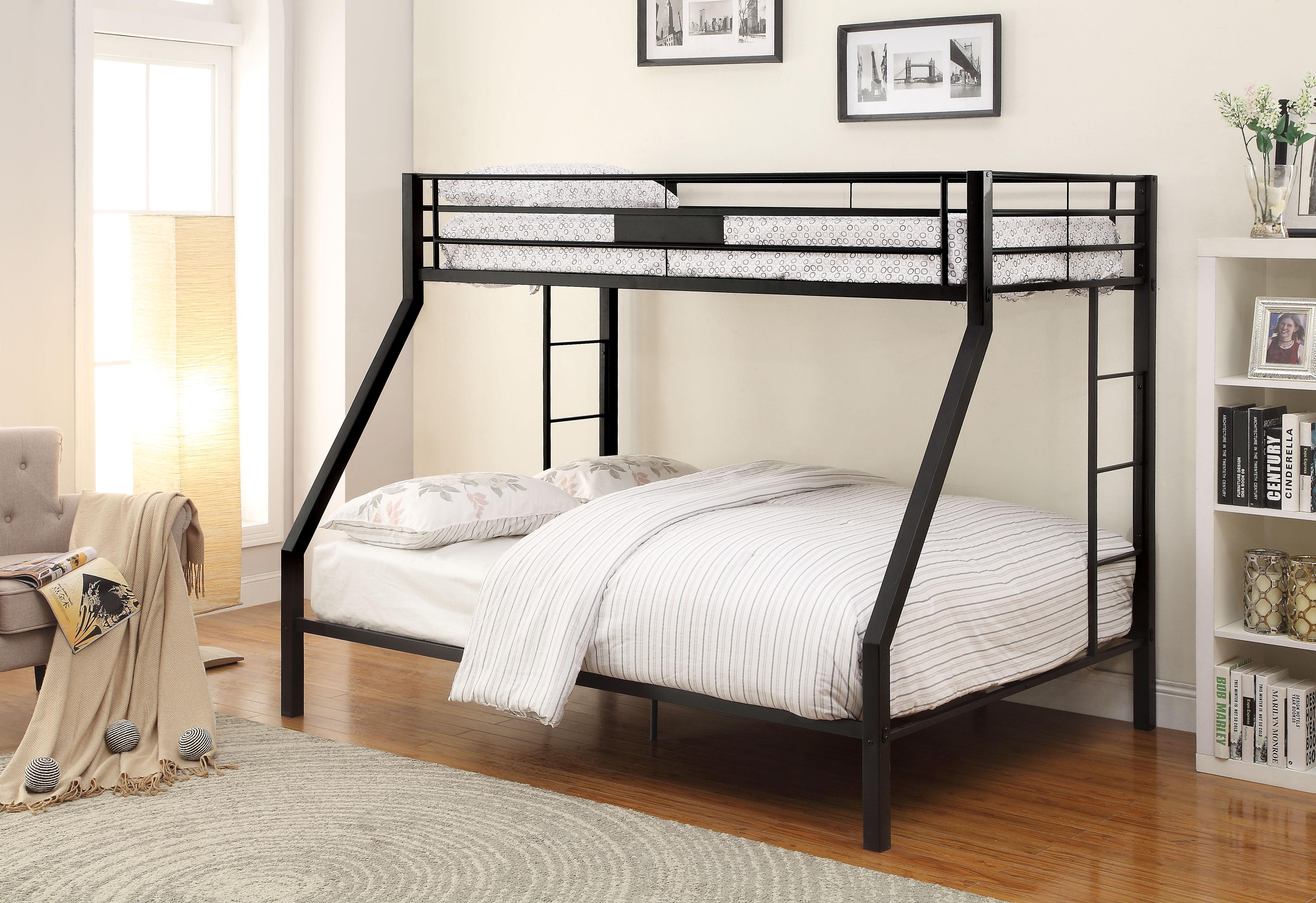 Limbra Sandy Black Bunk Bed (Twin XL/Queen) - Ideal Furniture (Fresno,CA)