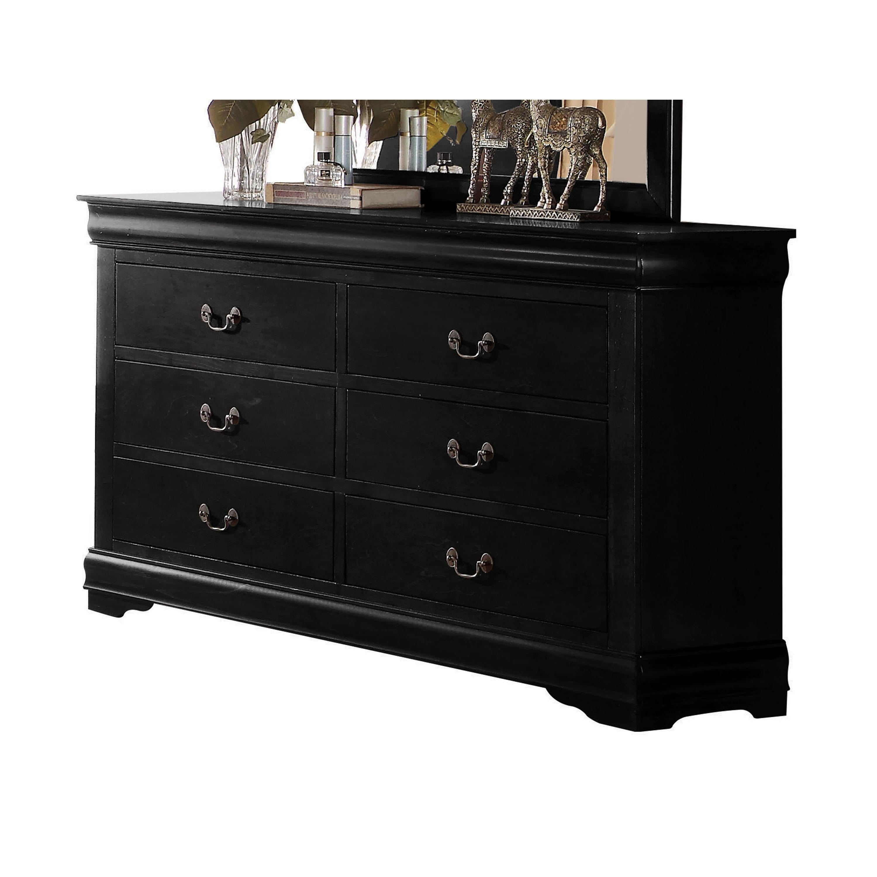 Louis Philippe Black Dresser - Ideal Furniture (Fresno,CA)