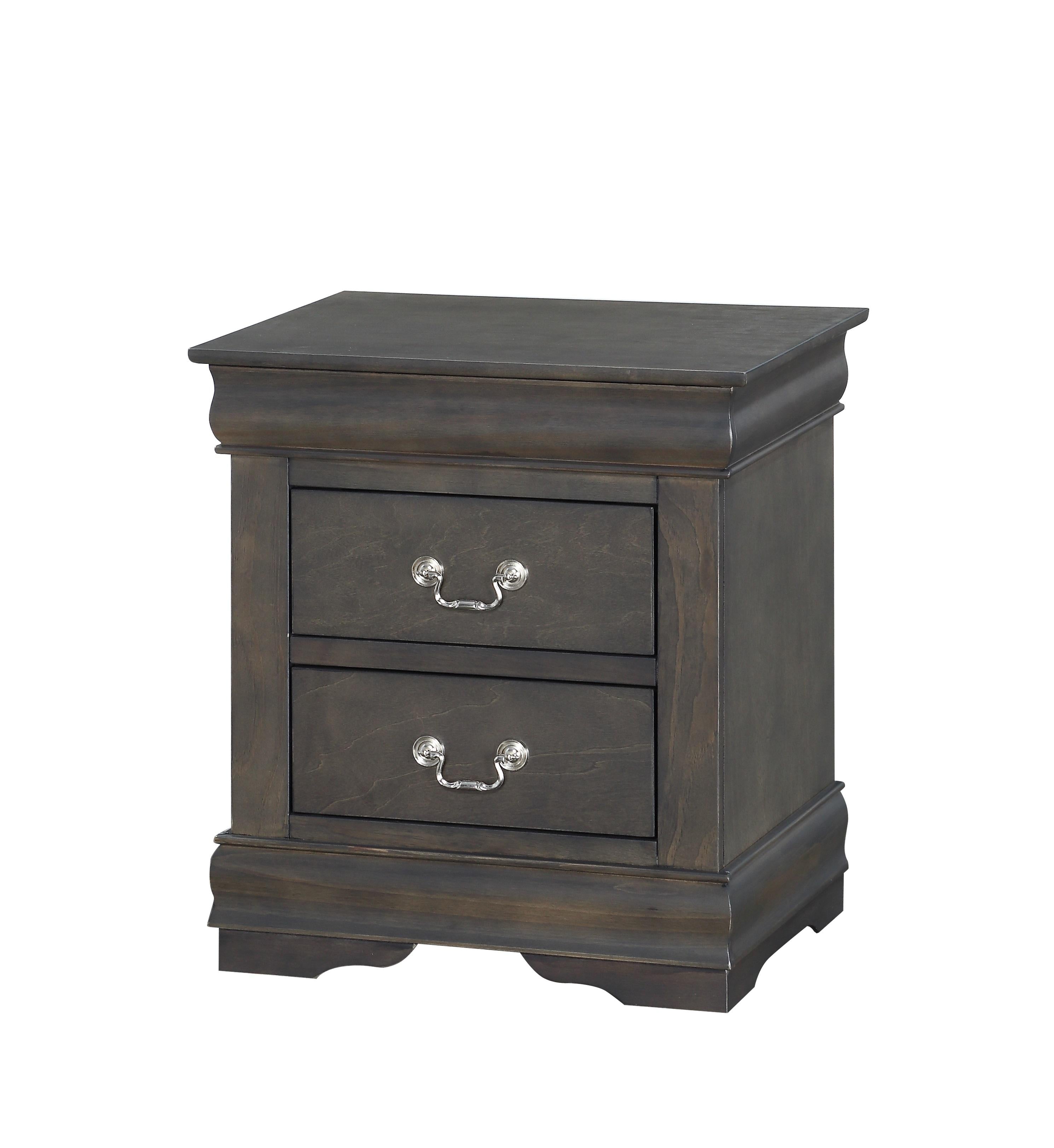 Louis Philippe Dark Gray Nightstand - Ideal Furniture (Fresno,CA)
