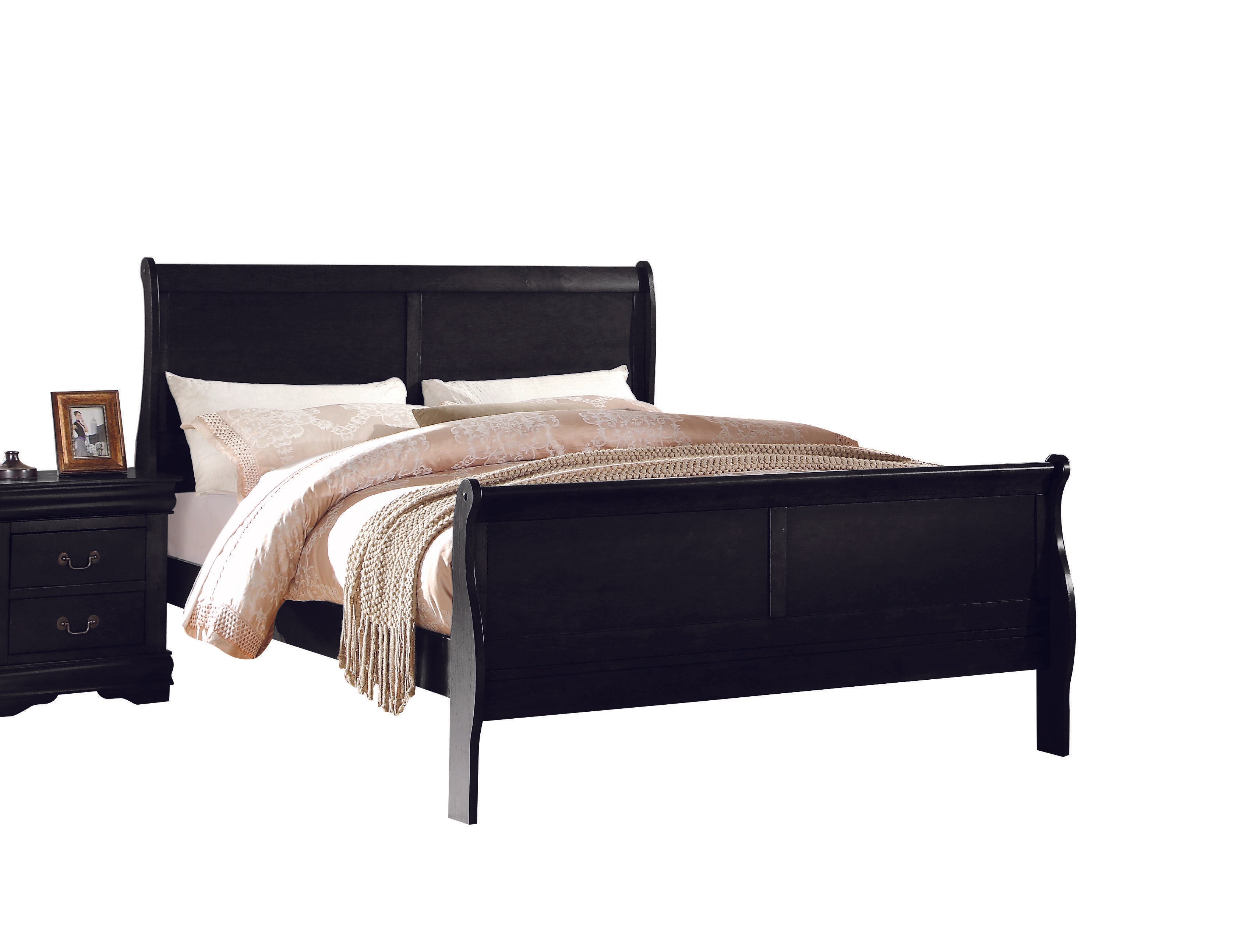 Louis Philippe Black Twin Bed - Ideal Furniture (Fresno,CA)