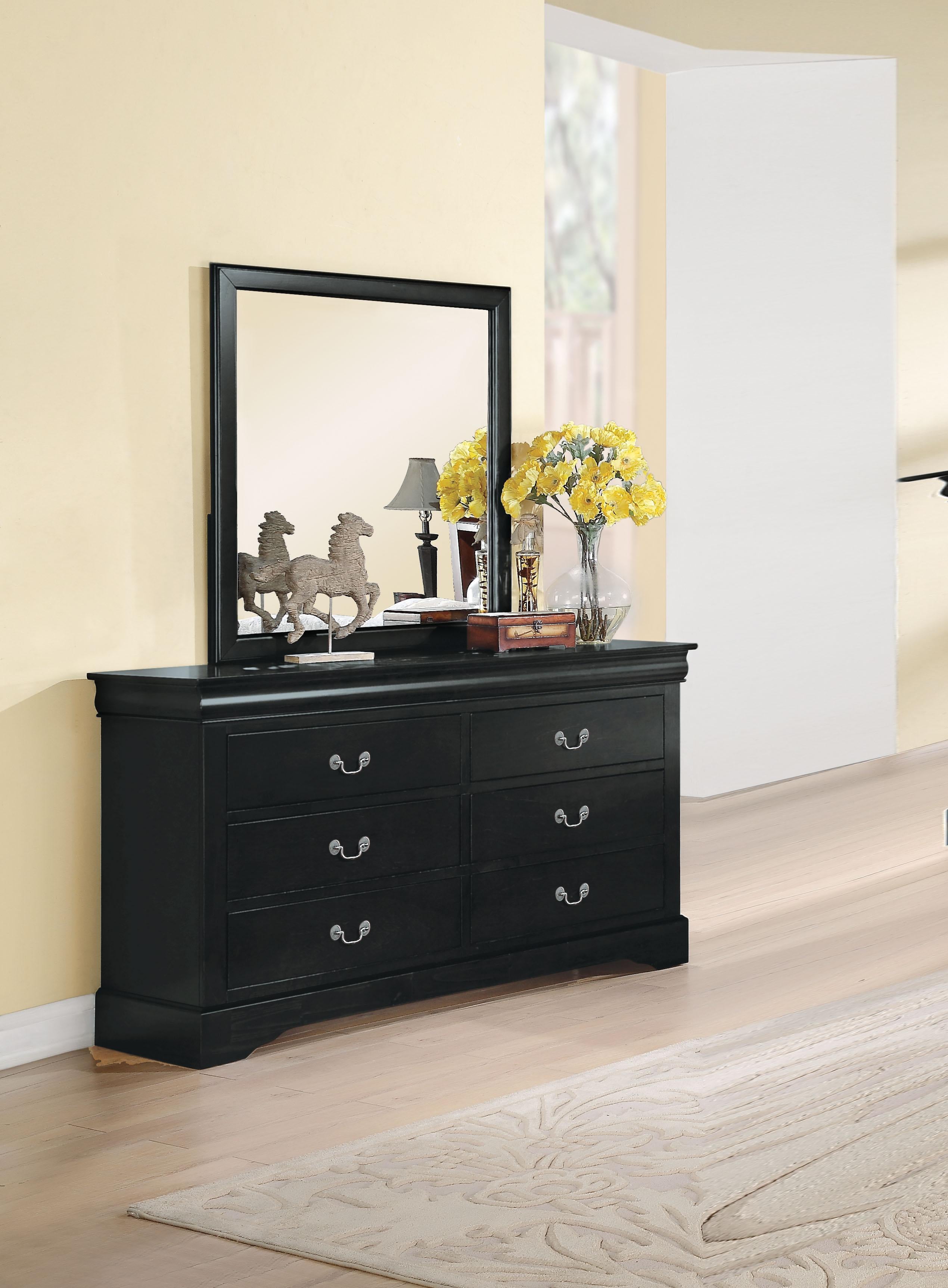 Louis Philippe III Black Dresser - Ideal Furniture (Fresno,CA)
