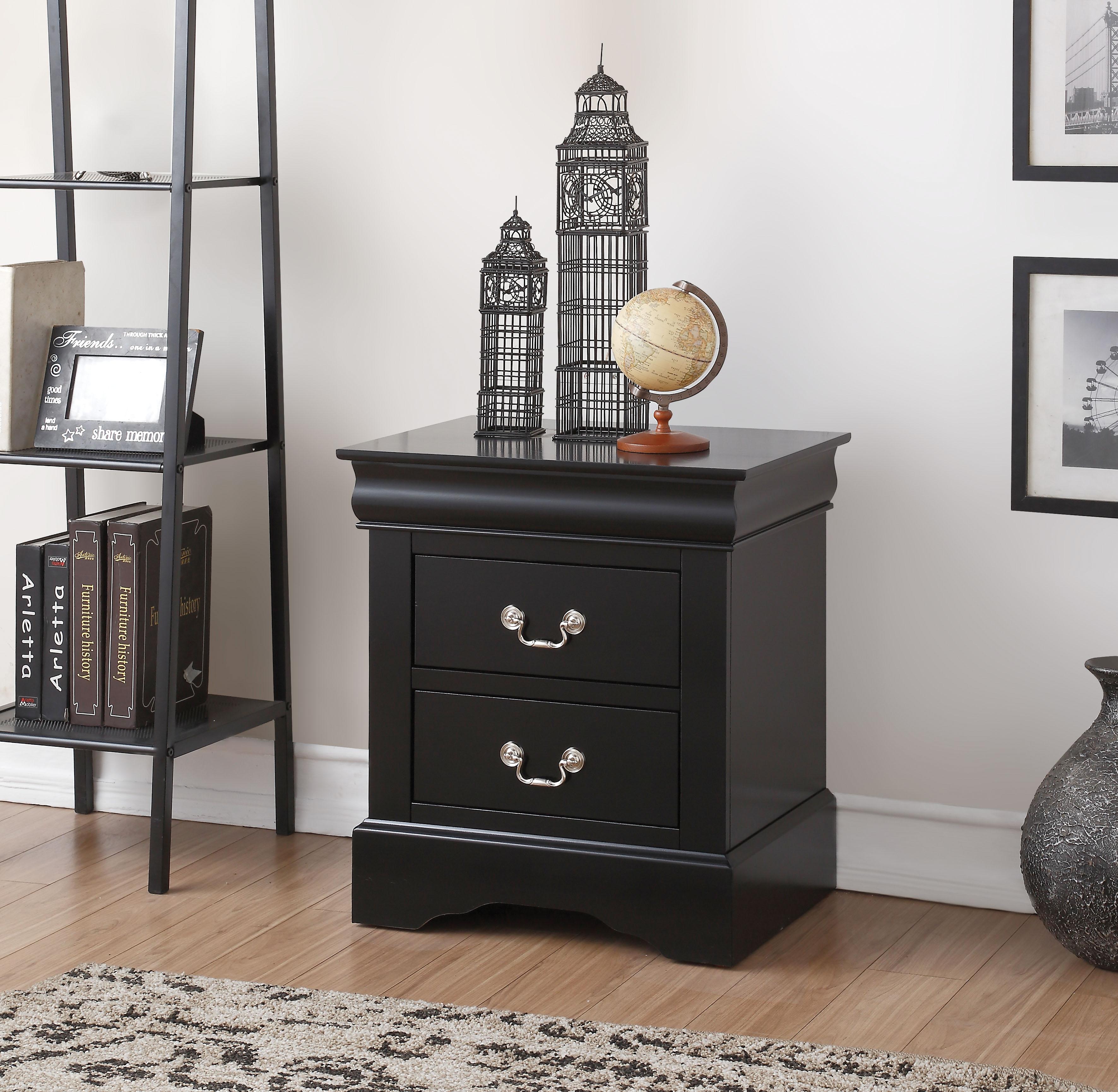 Louis Philippe III Black Nightstand - Ideal Furniture (Fresno,CA)