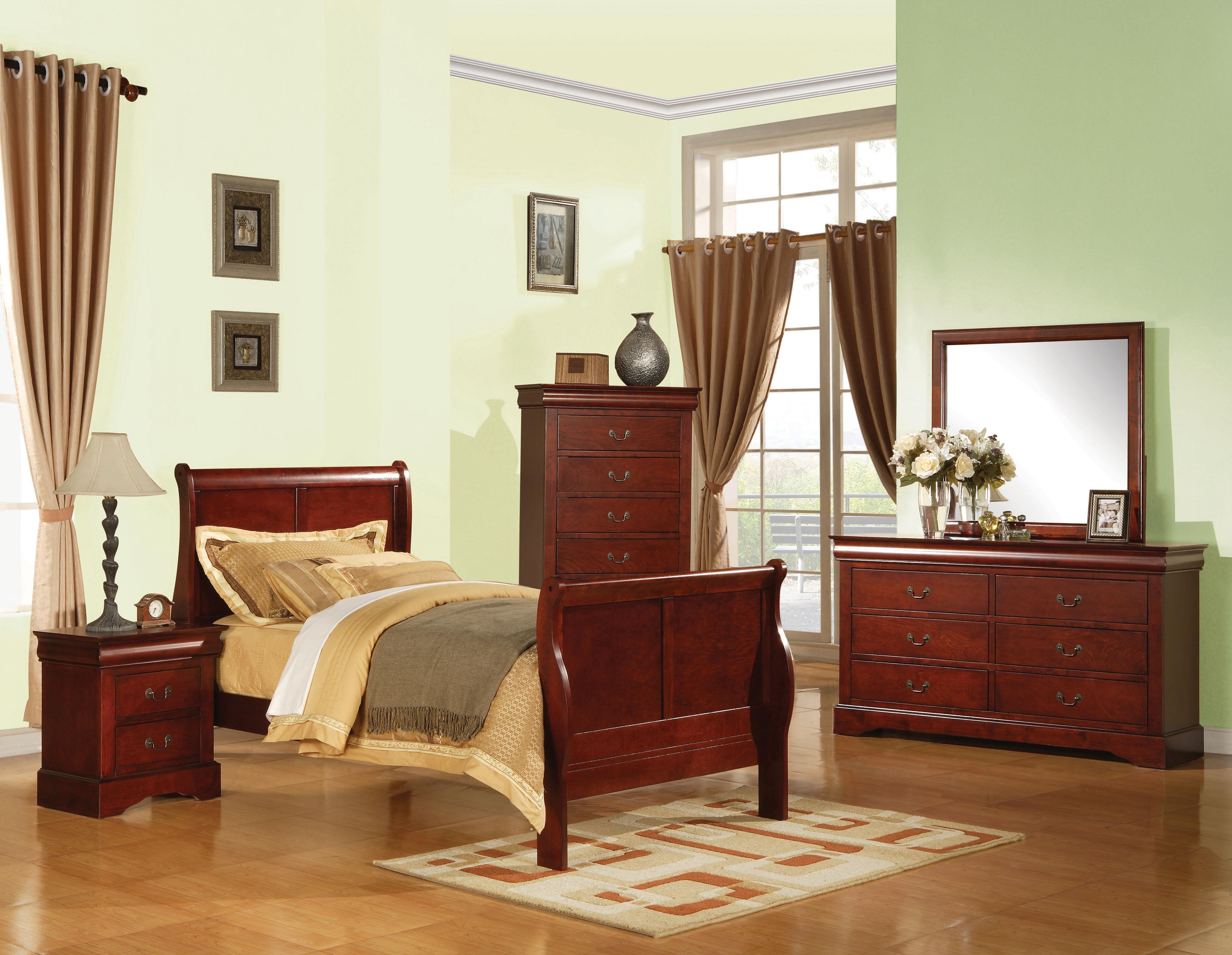Louis Philippe III Cherry Twin Bed - Ideal Furniture (Fresno,CA)