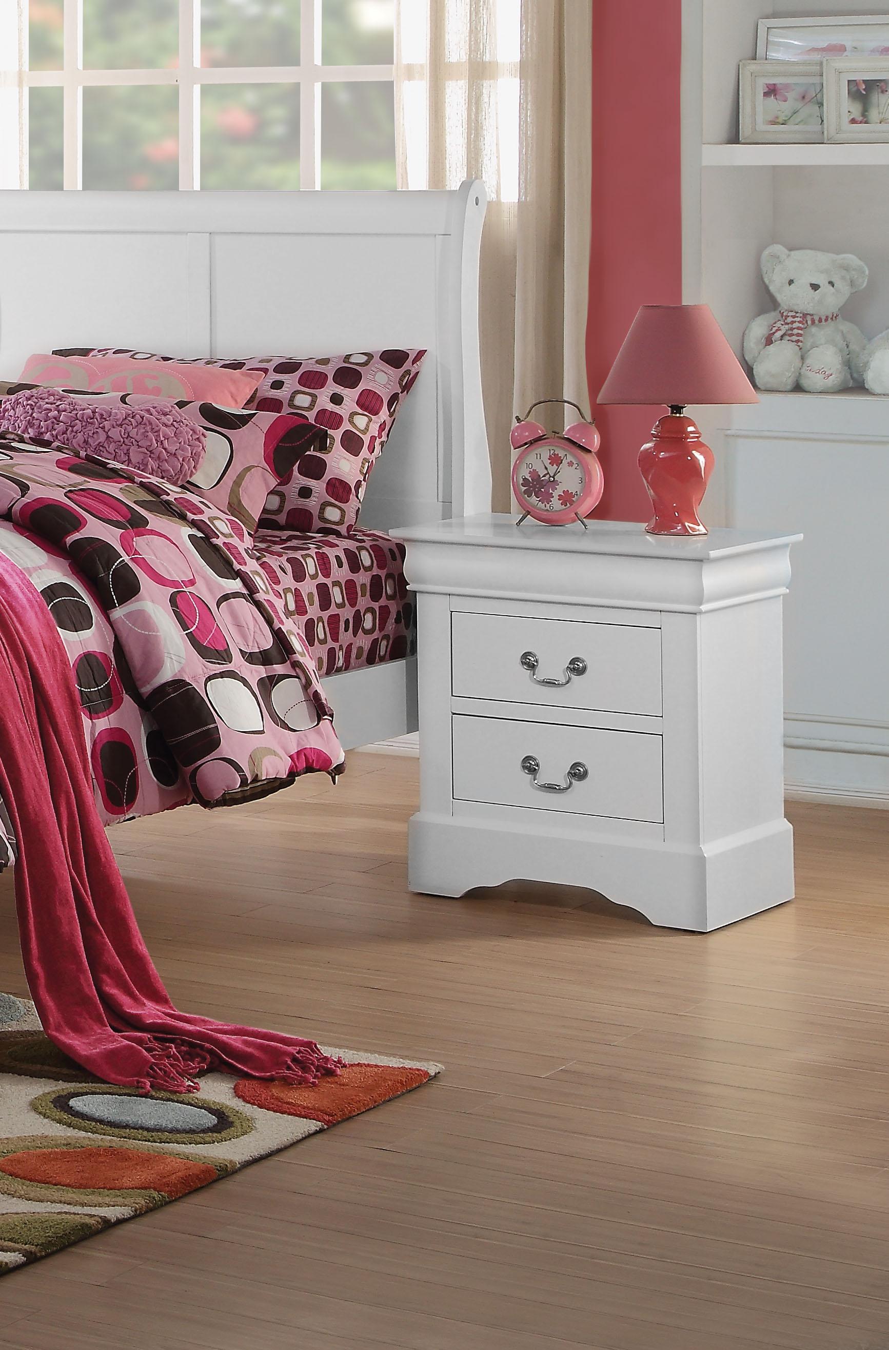 Louis Philippe III White Nightstand - Ideal Furniture (Fresno,CA)