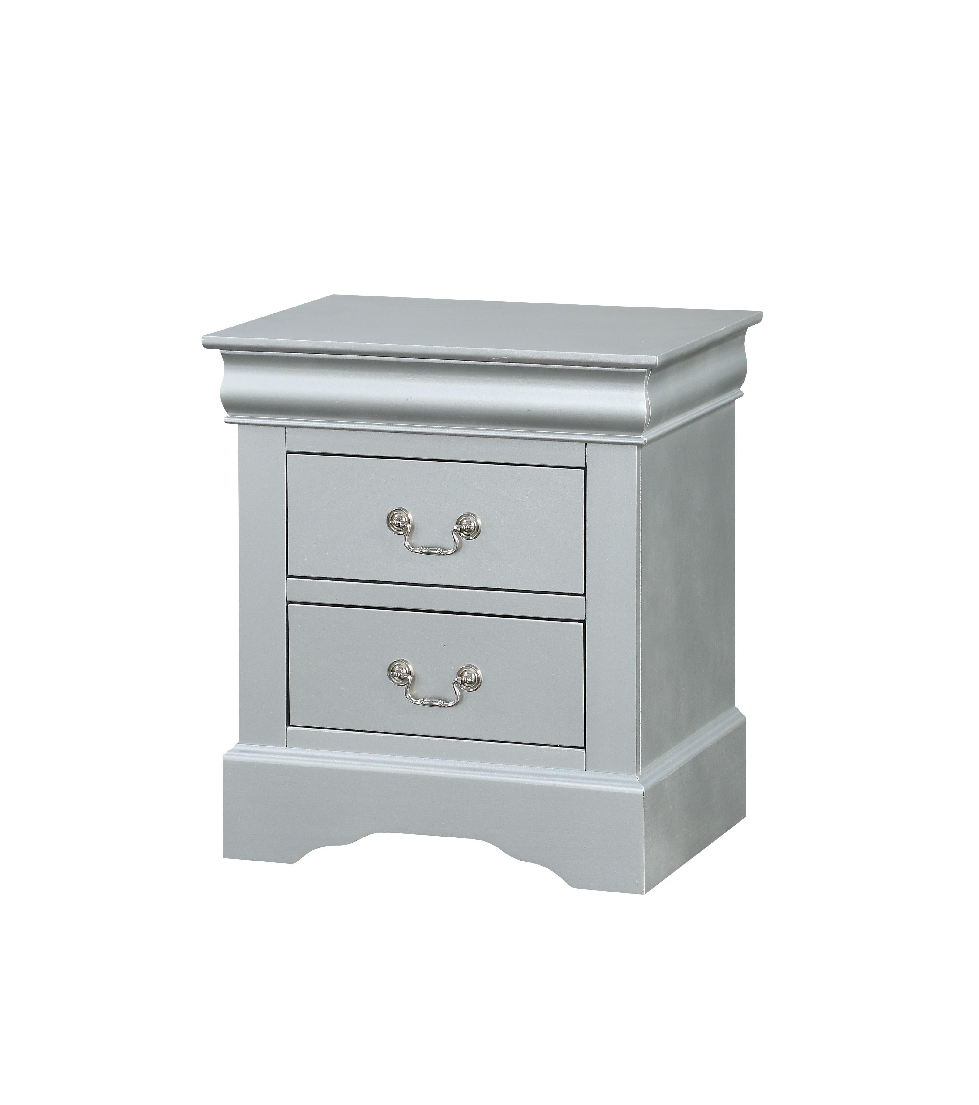 Louis Philippe III Platinum Nightstand - Ideal Furniture (Fresno,CA)