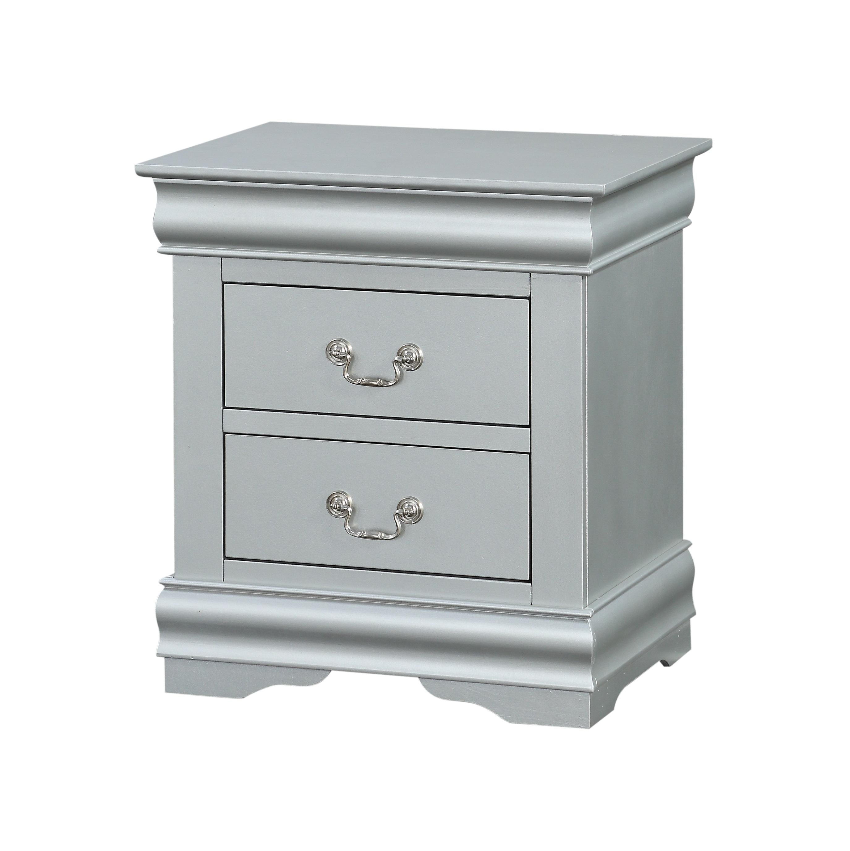 Louis Philippe Platinum Nightstand - Ideal Furniture (Fresno,CA)