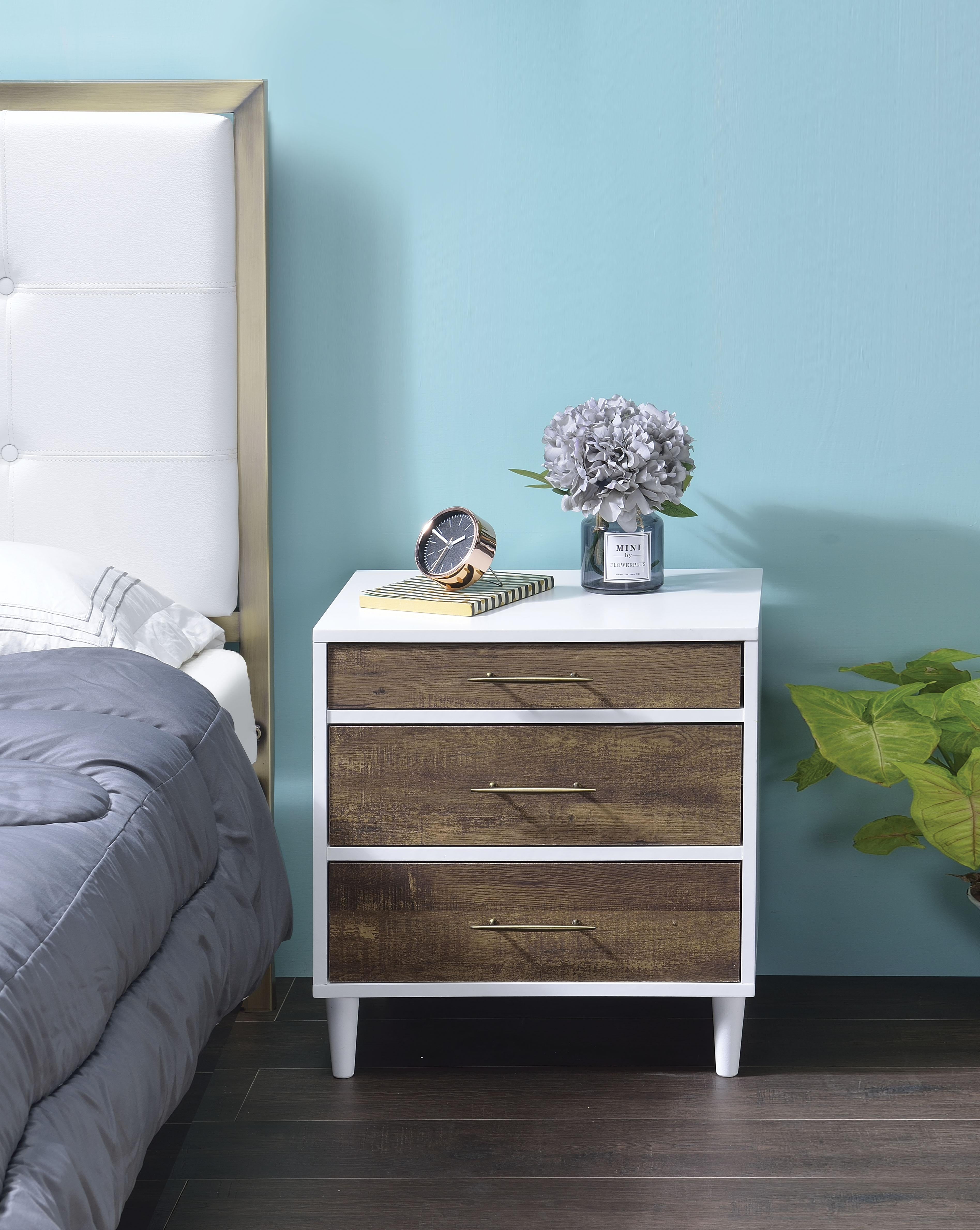 Lurel White & Weathered Oak Accent Table - Ideal Furniture (Fresno,CA)
