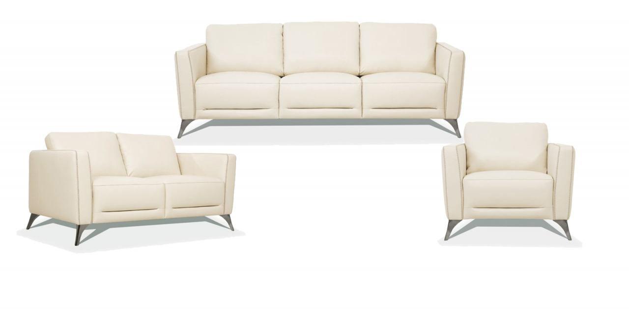 Malaga Cream Leather Sofa - Ideal Furniture (Fresno,CA)