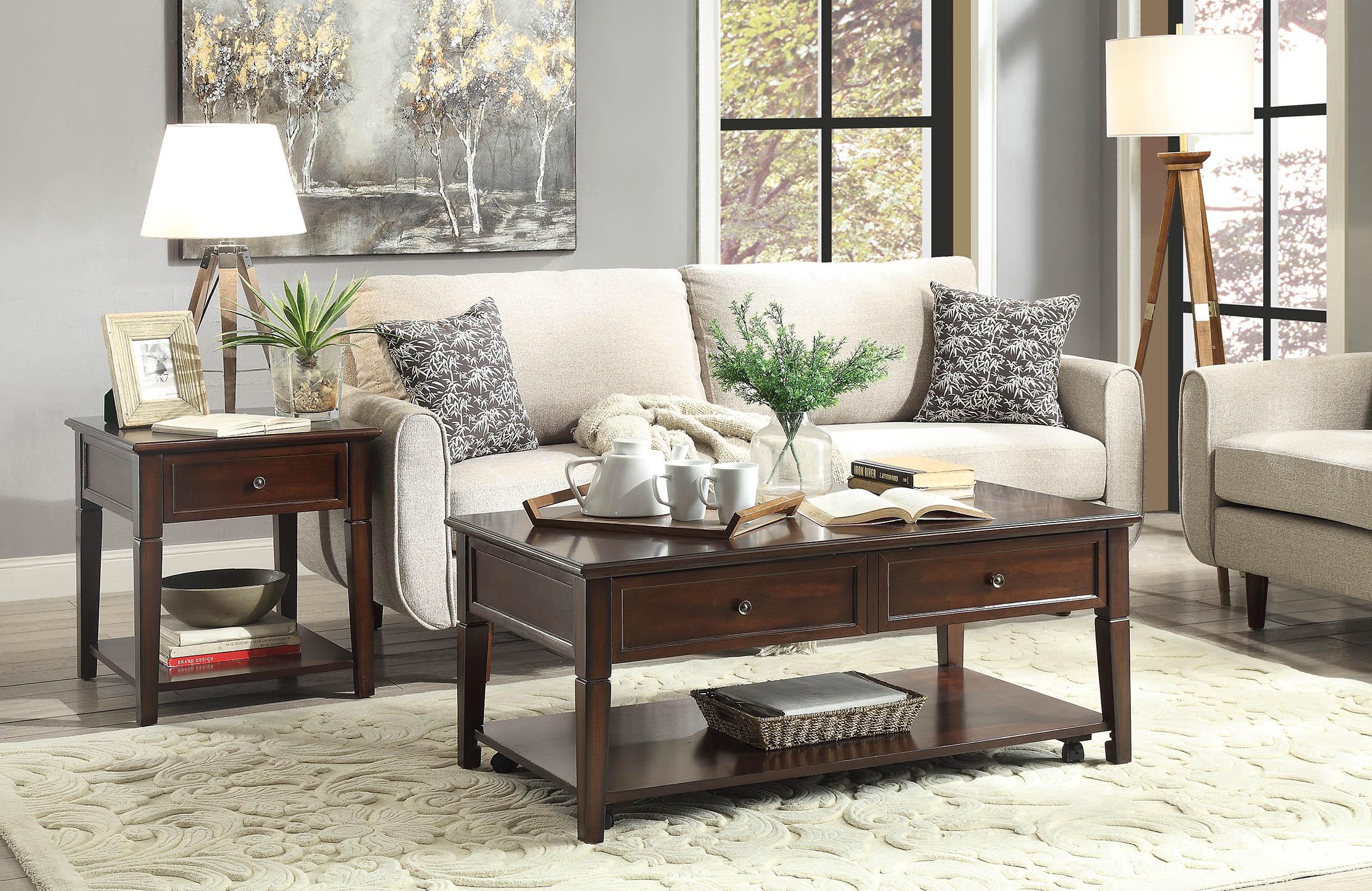 Malachi Walnut Coffee Table - Ideal Furniture (Fresno,CA)