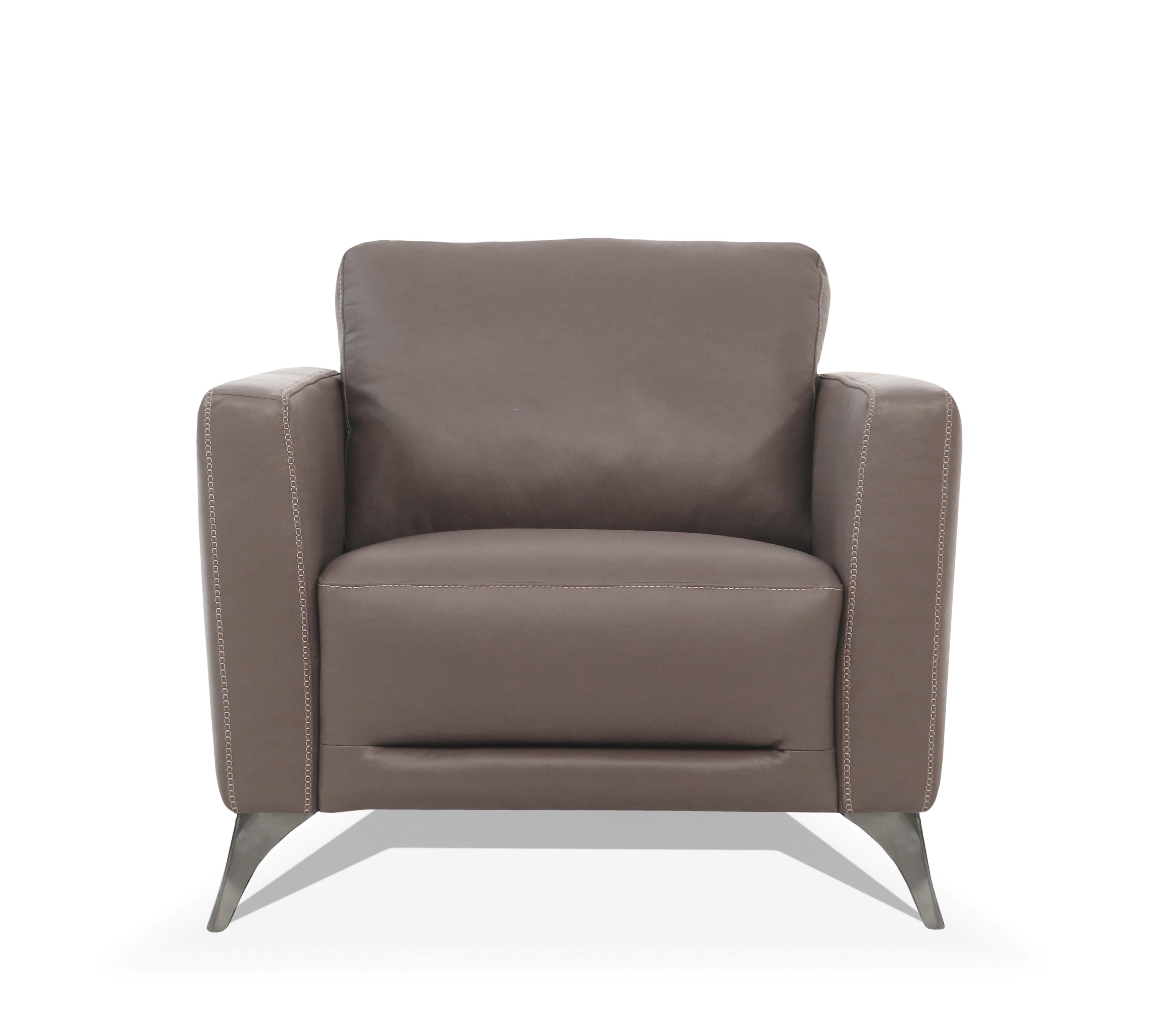 Malaga Taupe Leather Chair - Ideal Furniture (Fresno,CA)
