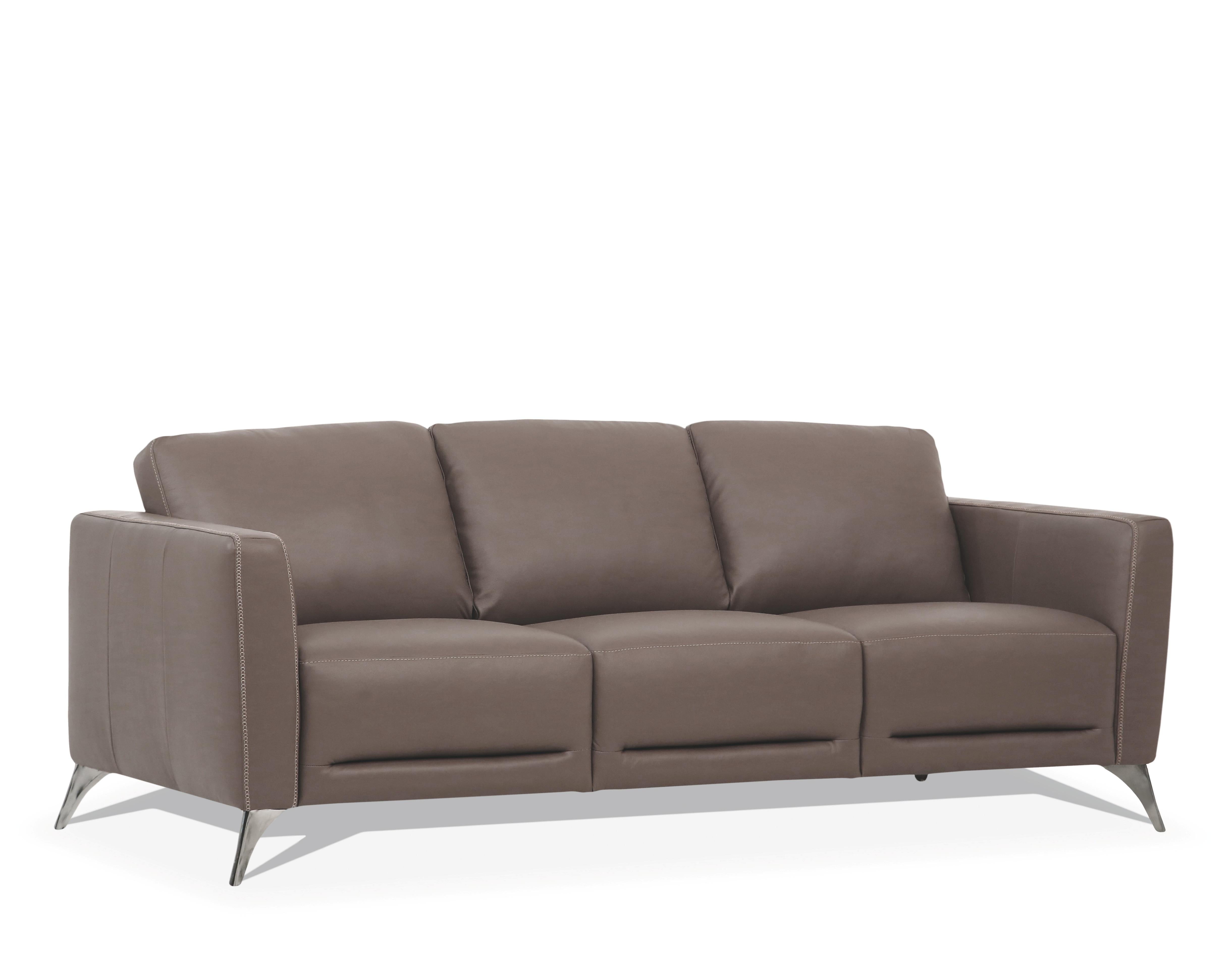 Malaga Taupe Leather Sofa - Ideal Furniture (Fresno,CA)