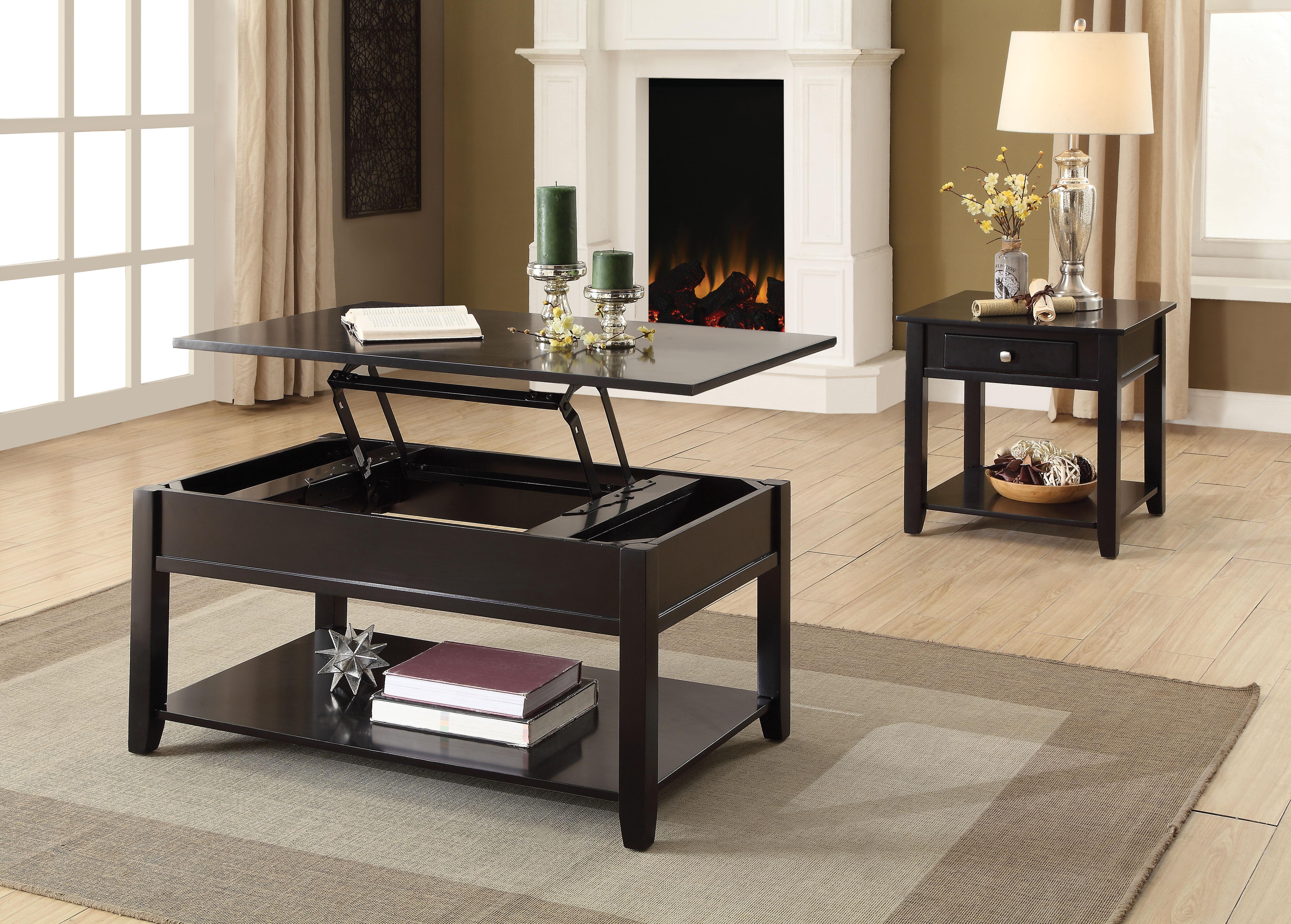 Malachi Black Coffee Table - Ideal Furniture (Fresno,CA)