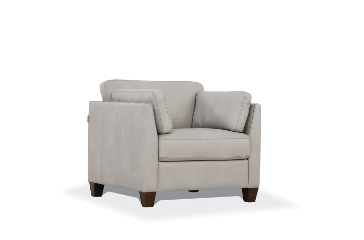 Matias Dusty White Leather Chair - Ideal Furniture (Fresno,CA)