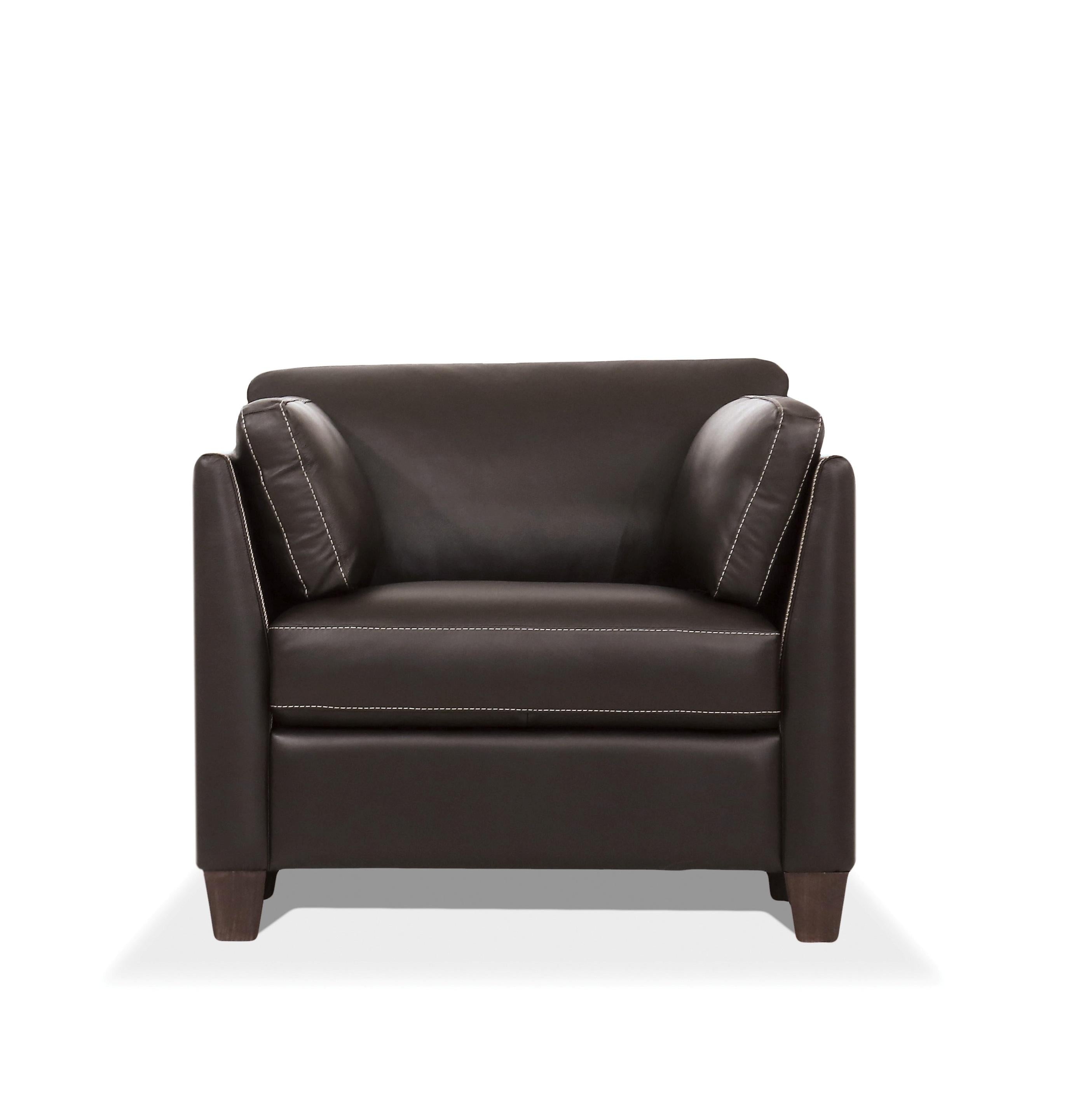 Matias Chocolate Leather Chair - Ideal Furniture (Fresno,CA)