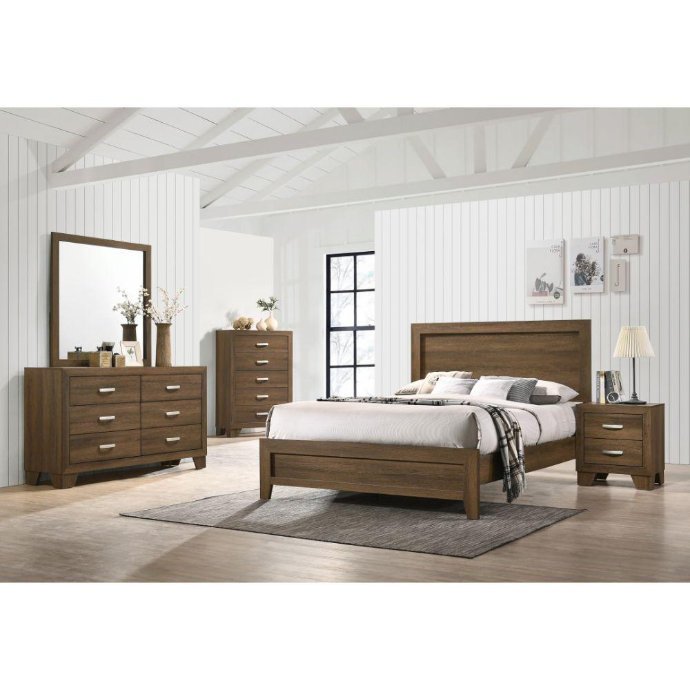 Miquell - Queen Bed - Brown, Light - 84" - Ideal Furniture (Fresno,CA)