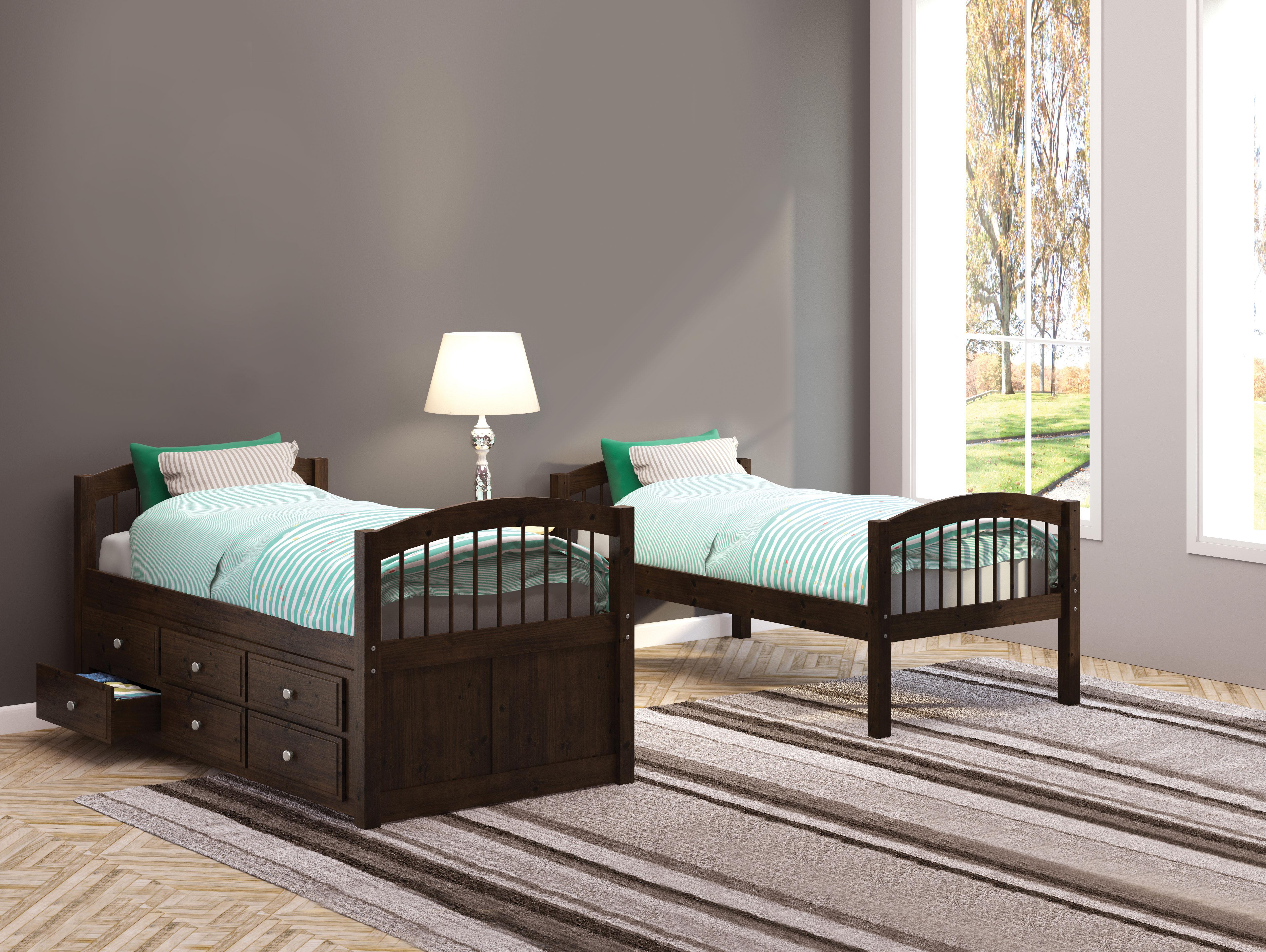 Micah Espresso Bunk Bed & Trundle (Twin/Twin) - Ideal Furniture (Fresno,CA)