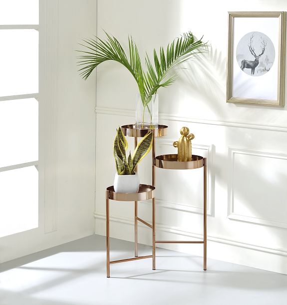 Namid Gold Plant Stand - Ideal Furniture (Fresno,CA)