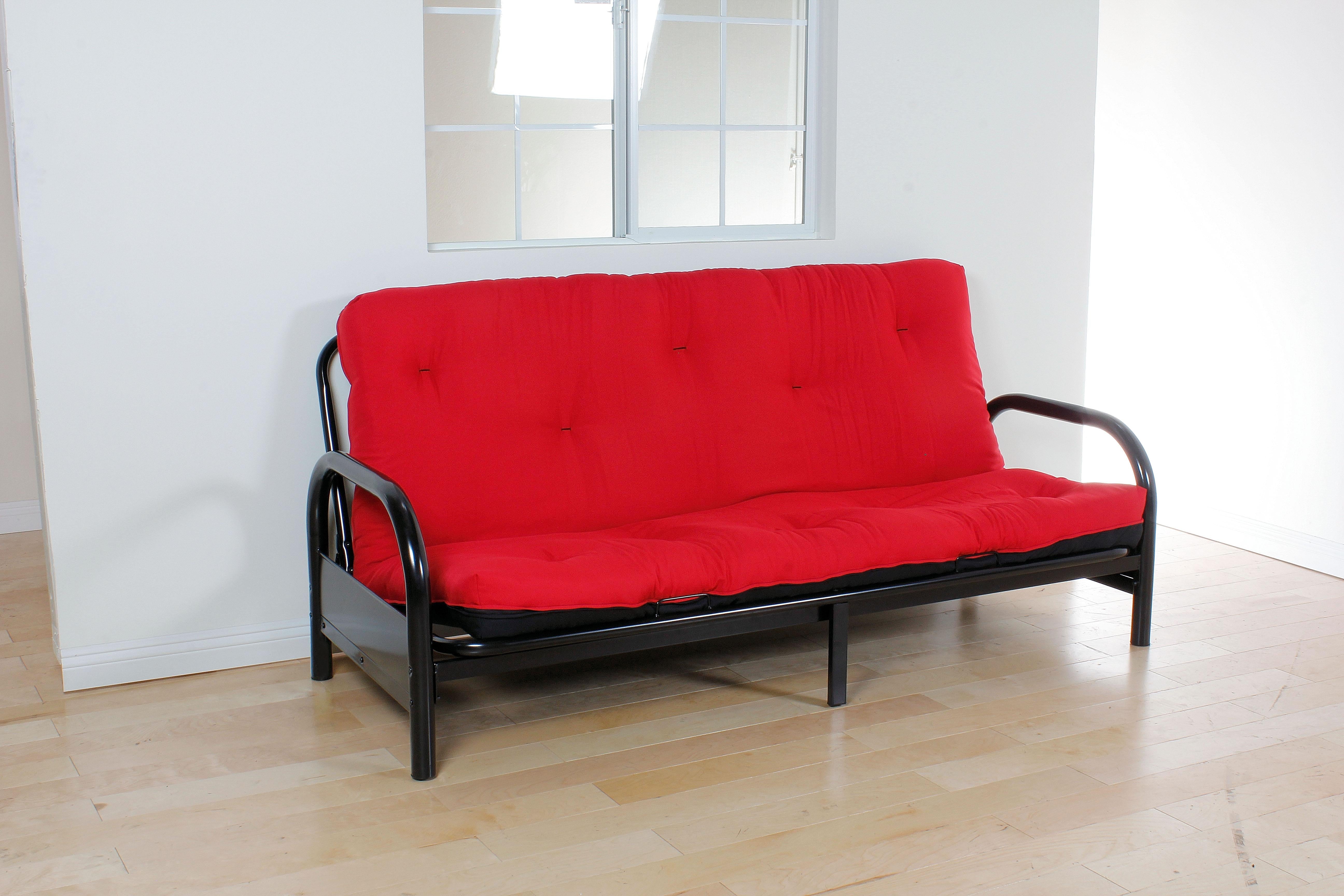 Nabila Red & Black Full Futon Mattress, 6"H - Ideal Furniture (Fresno,CA)