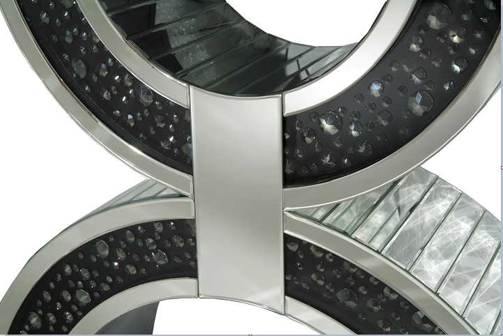 Noor Mirrored & Faux GemStones Console Table - Ideal Furniture (Fresno,CA)