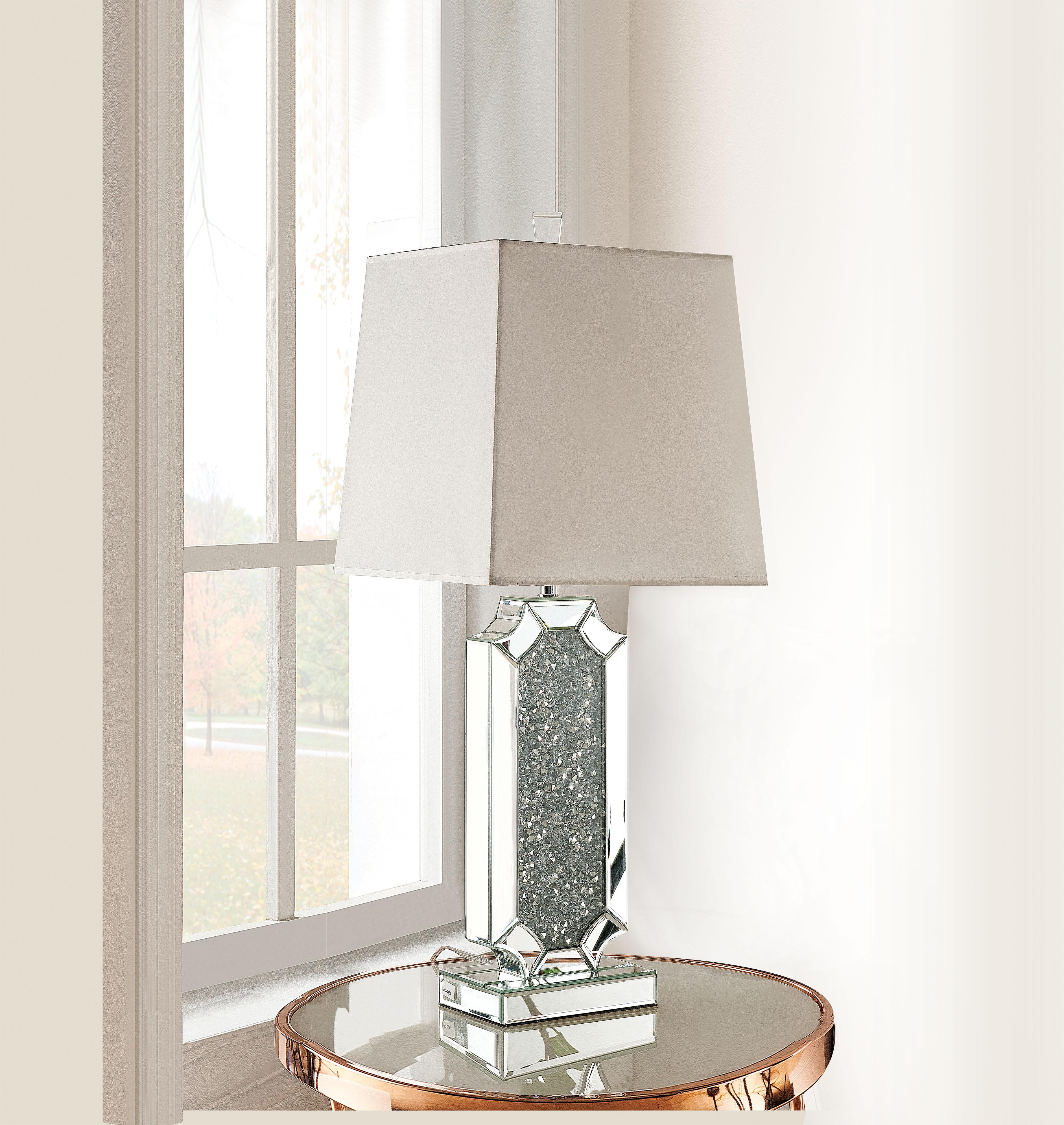 Noralie Mirrored & Faux Diamonds Table Lamp - Ideal Furniture (Fresno,CA)