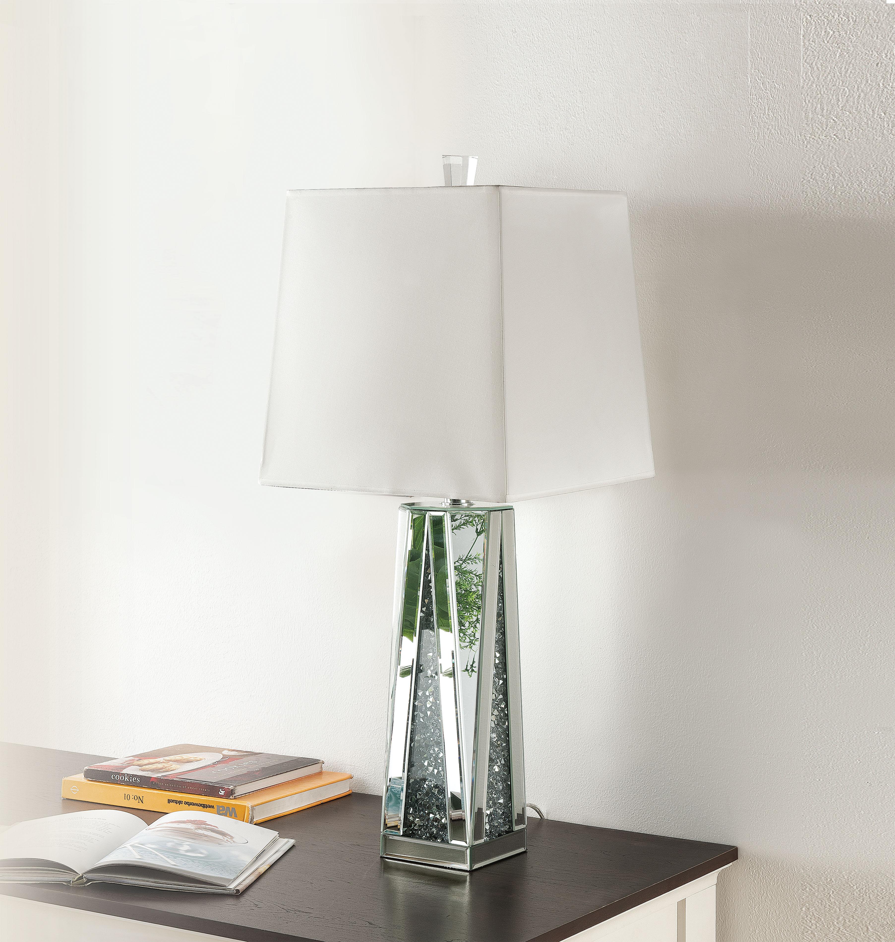 Noralie Mirrored & Faux Diamonds Table Lamp - Ideal Furniture (Fresno,CA)
