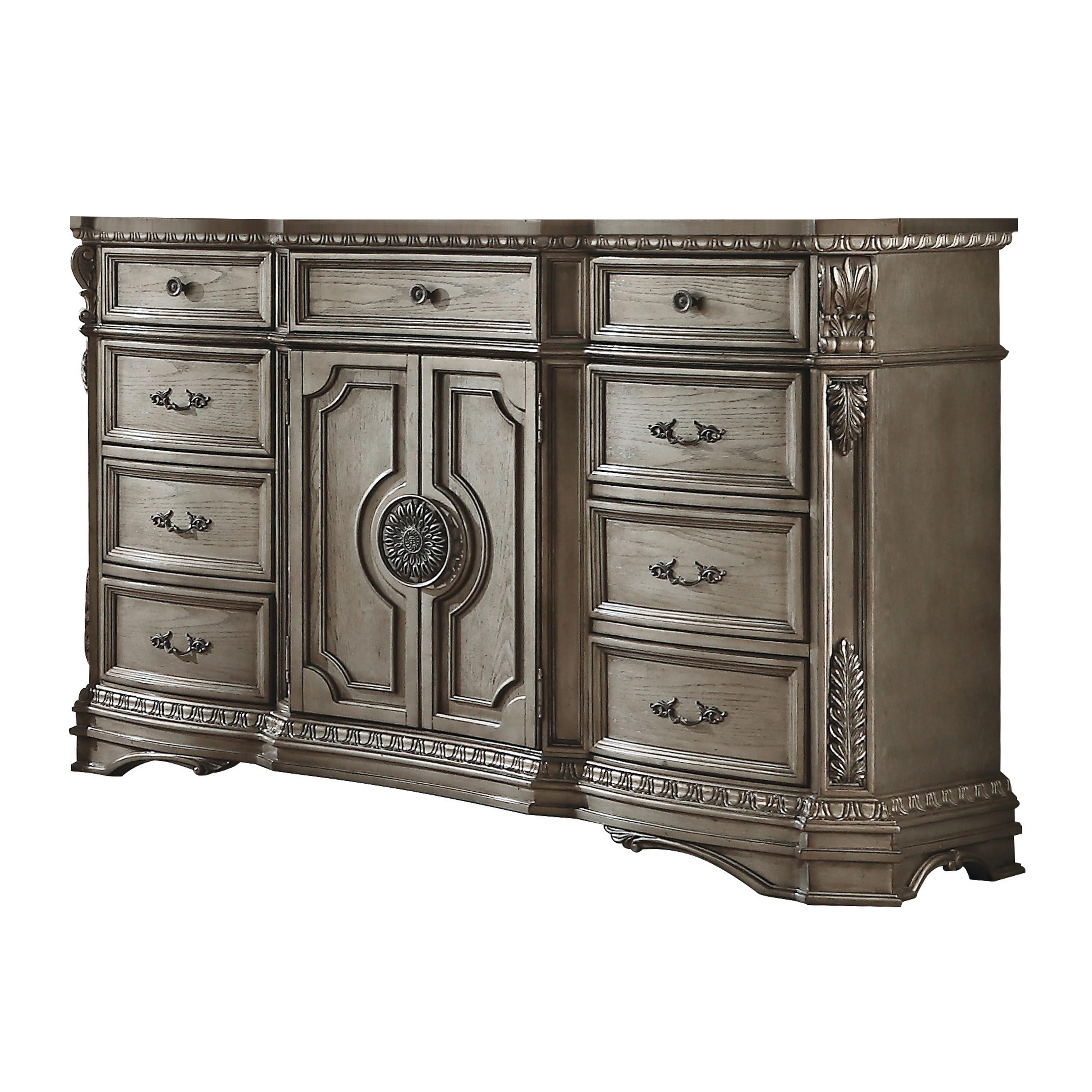 Northville Antique Silver Dresser (WOOD TOP) - Ideal Furniture (Fresno,CA)