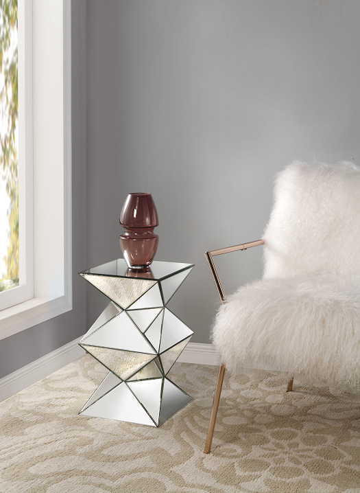 Nyoka Mirrored Pedestal Stand - Ideal Furniture (Fresno,CA)