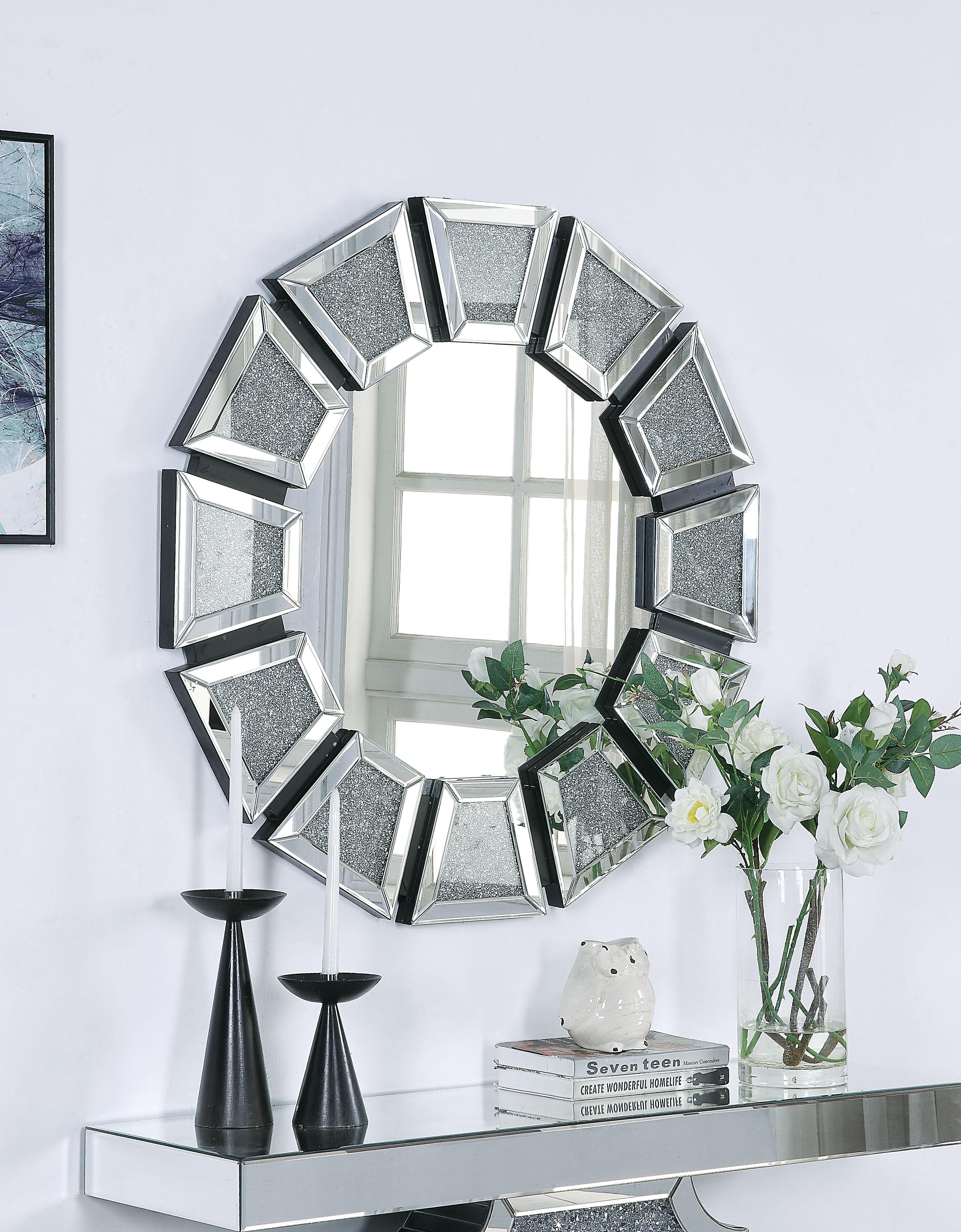 Nowles Mirrored & Faux Stones Wall Decor - Ideal Furniture (Fresno,CA)