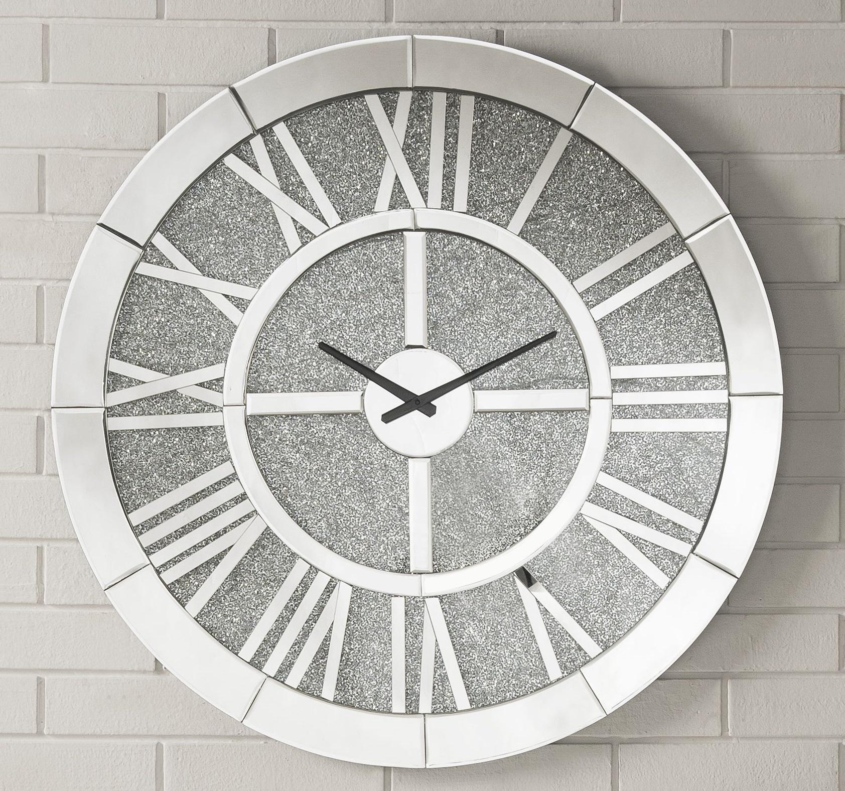 Nowles Mirrored Wall Clock - Ideal Furniture (Fresno,CA)