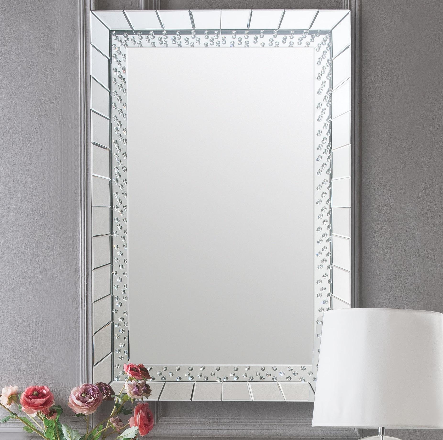 Nysa Mirrored & Faux Crystals Console Table - Ideal Furniture (Fresno,CA)