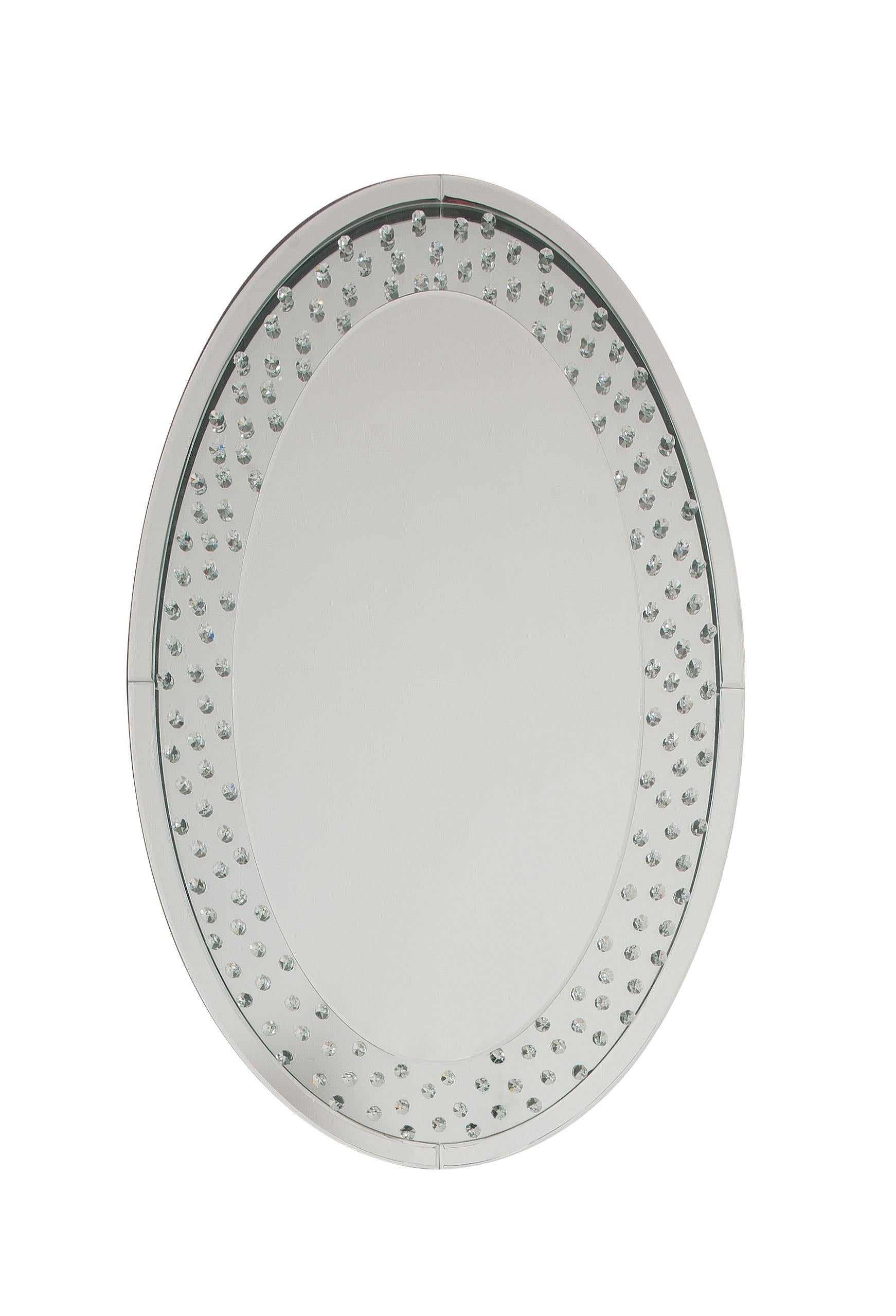 Nysa Mirrored & Faux Crystals Wall Decor - Ideal Furniture (Fresno,CA)