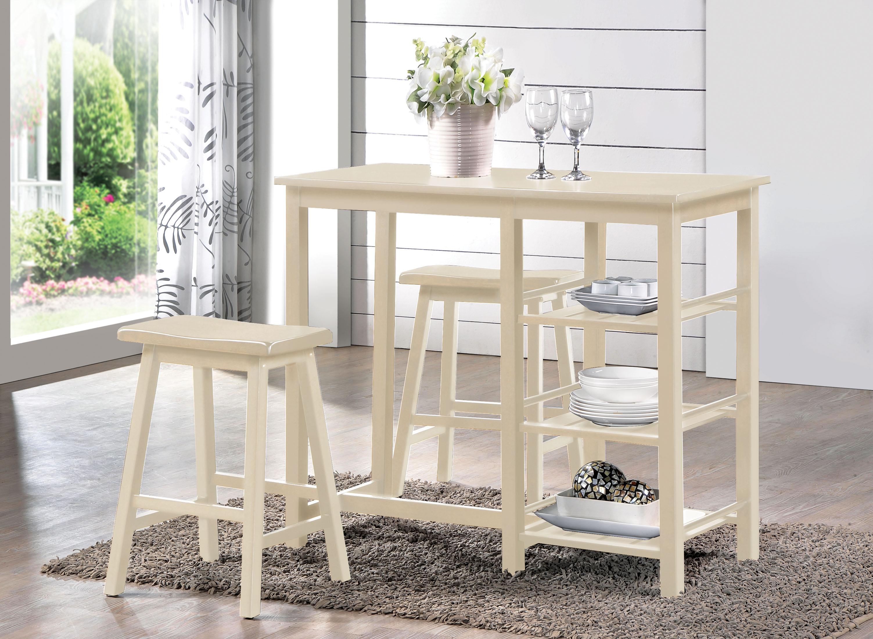 Nyssa Buttermilk Counter Height Set (3Pc Pk) - Ideal Furniture (Fresno,CA)