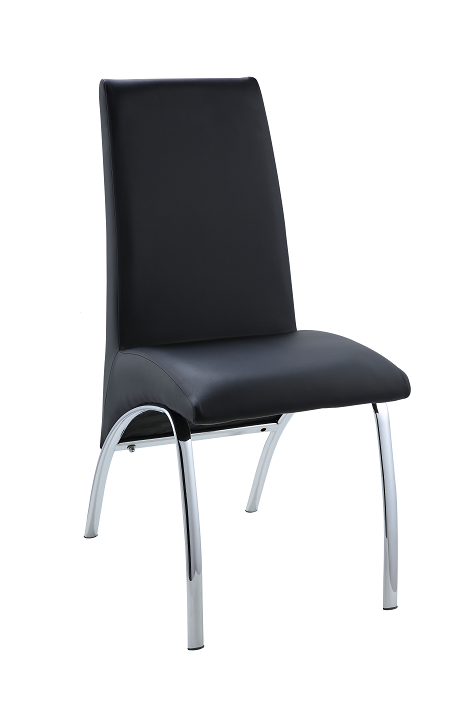 Pervis Black PU & Chrome Side Chair - Ideal Furniture (Fresno,CA)