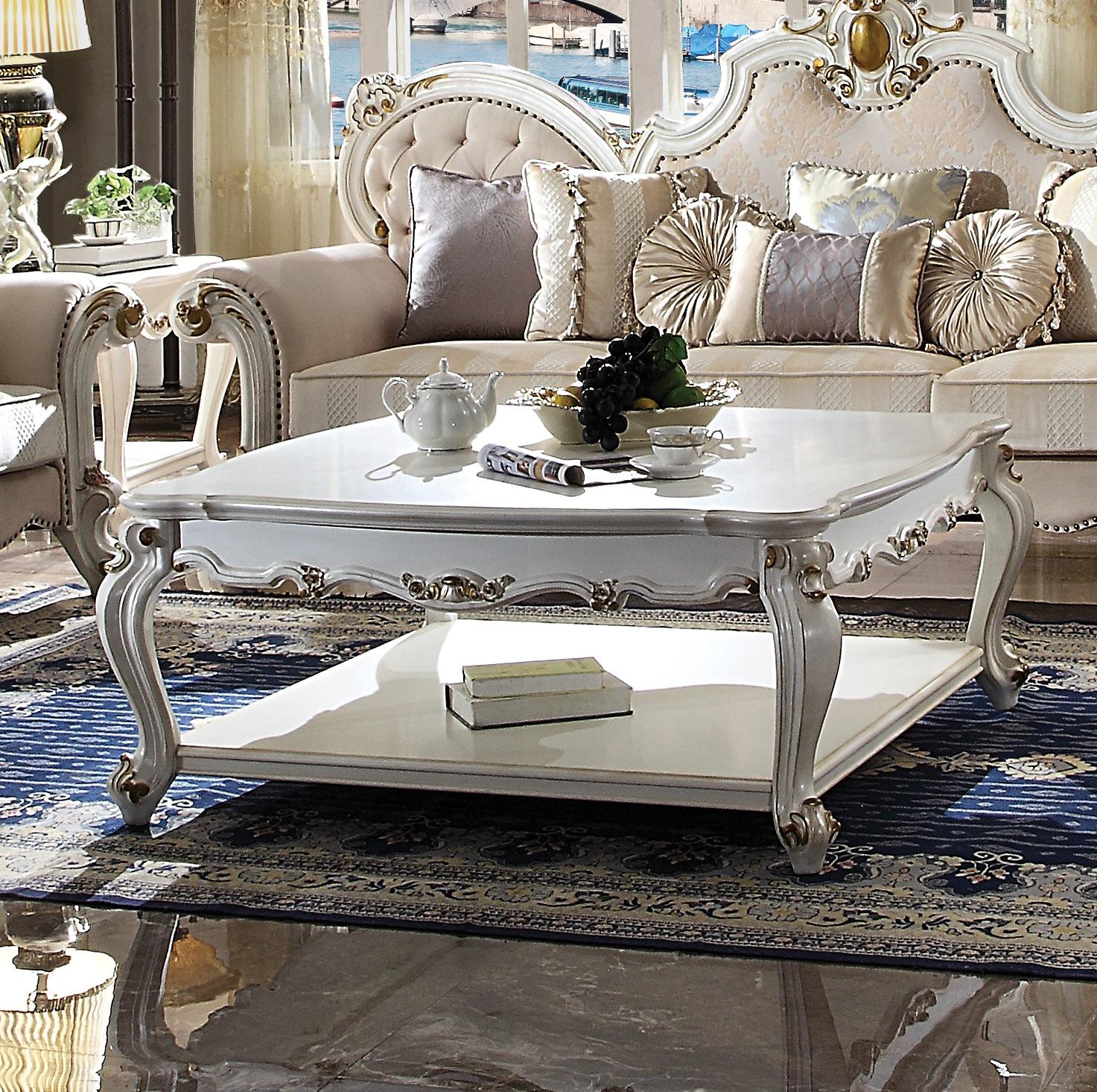 Picardy Antique Pearl Coffee Table - Ideal Furniture (Fresno,CA)