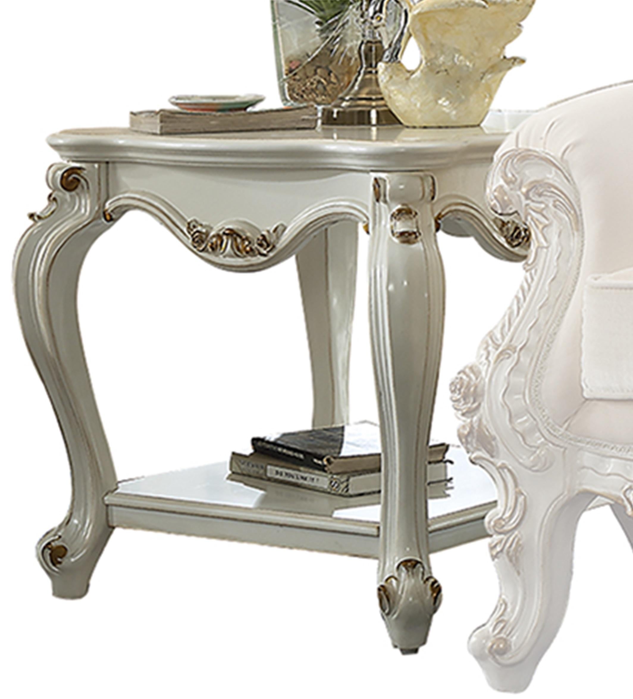Picardy Antique Pearl End Table - Ideal Furniture (Fresno,CA)