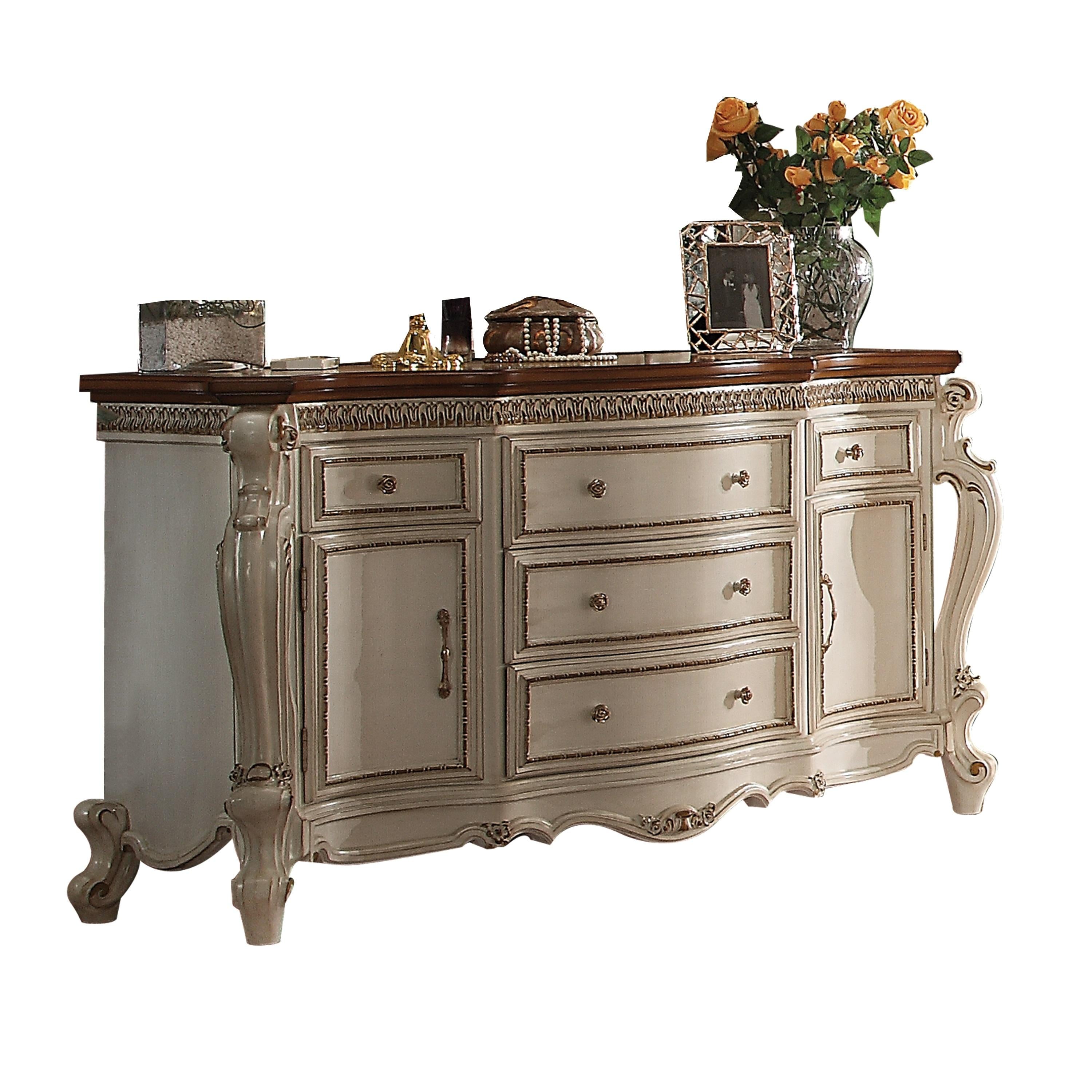 Picardy Antique Pearl & Cherry Oak Dresser - Ideal Furniture (Fresno,CA)