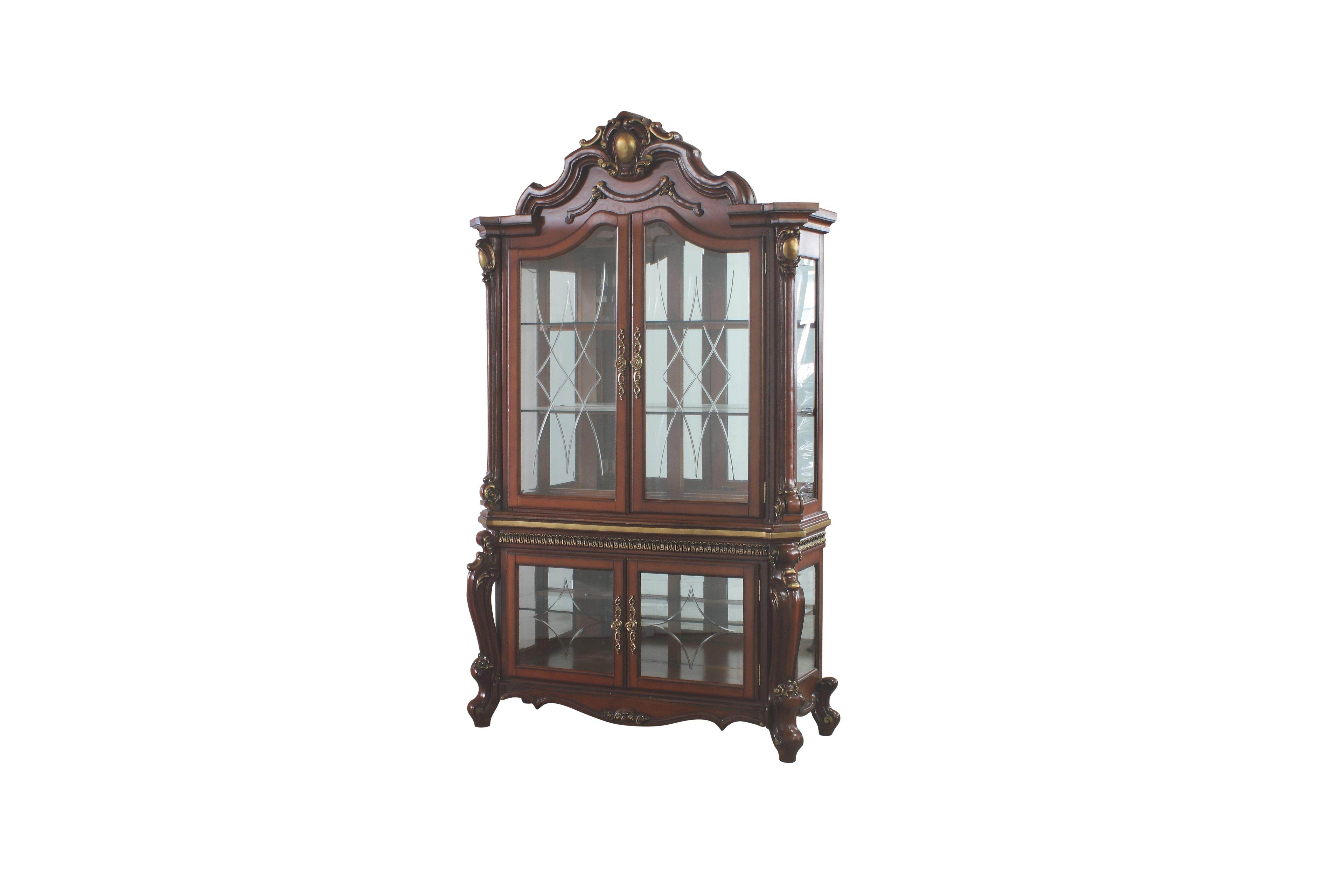 Picardy Cherry Oak Curio Cabinet - Ideal Furniture (Fresno,CA)